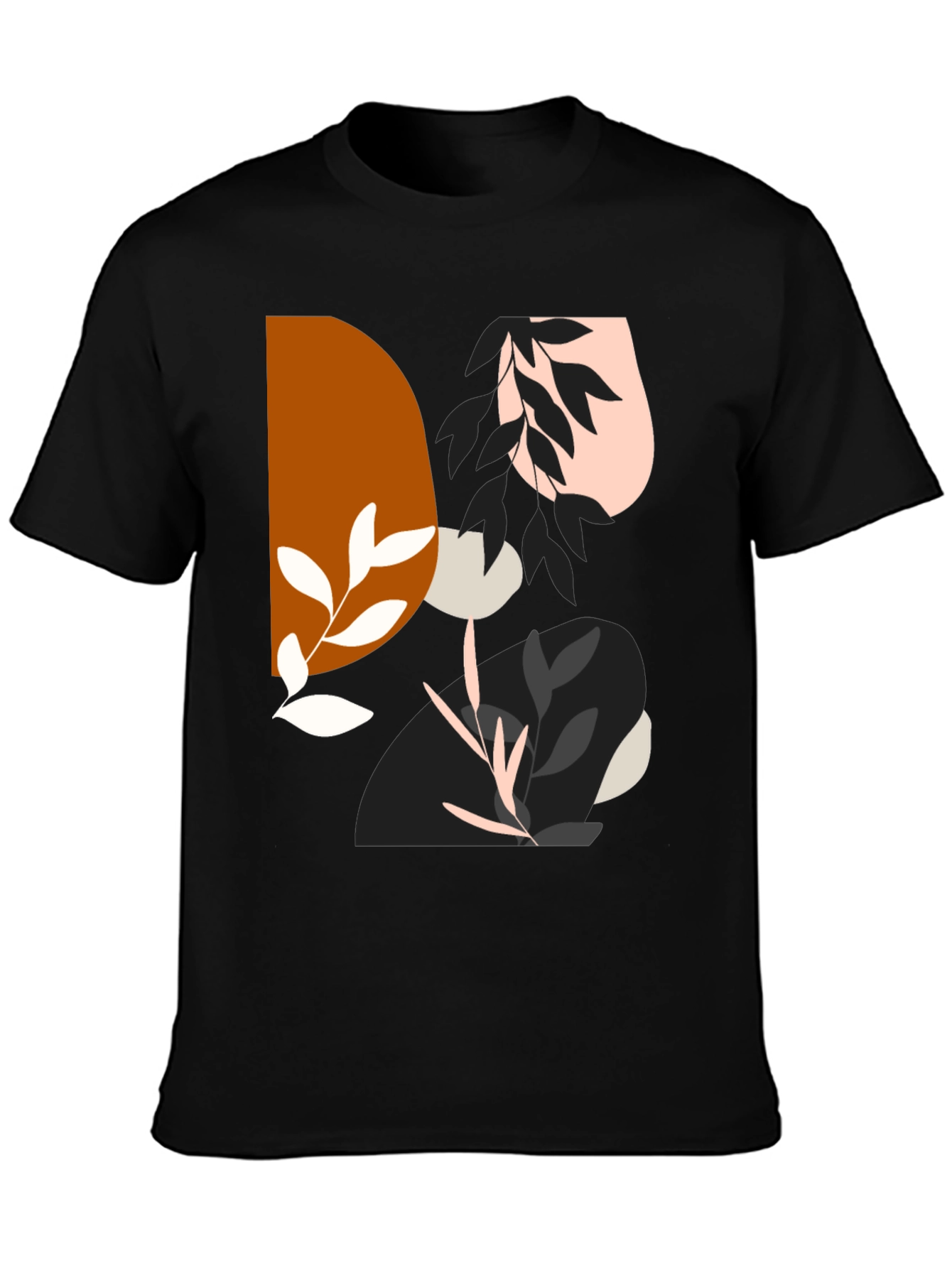 Abstract Graphic Print Mens Black T-Shirt