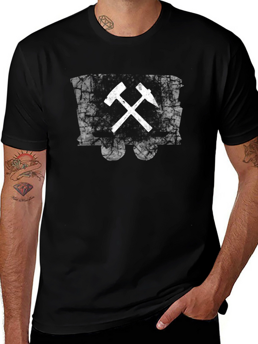Miners Tools Graphic Tee - Vintage Style Black T-Shirt