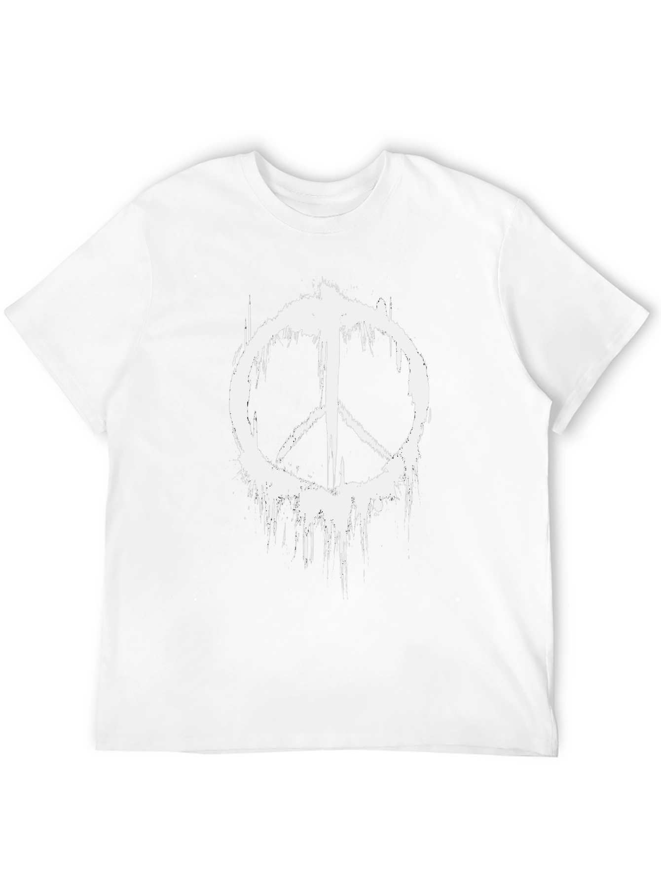 Distressed Peace Sign Black Graphic T-Shirt