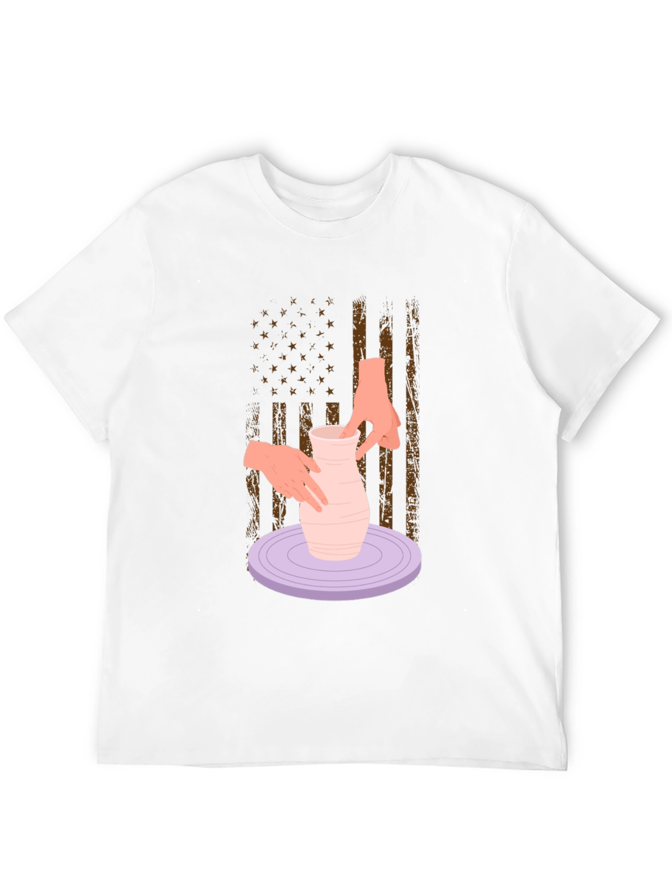 Pottery American Flag T-Shirt - Artsy Patriotic Tee