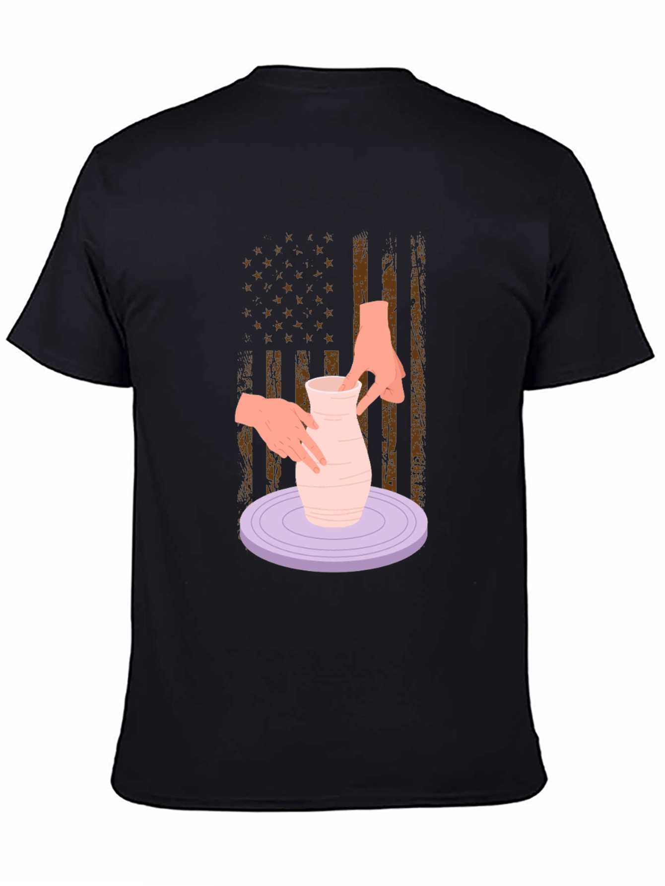 Pottery American Flag T-Shirt - Artsy Patriotic Tee