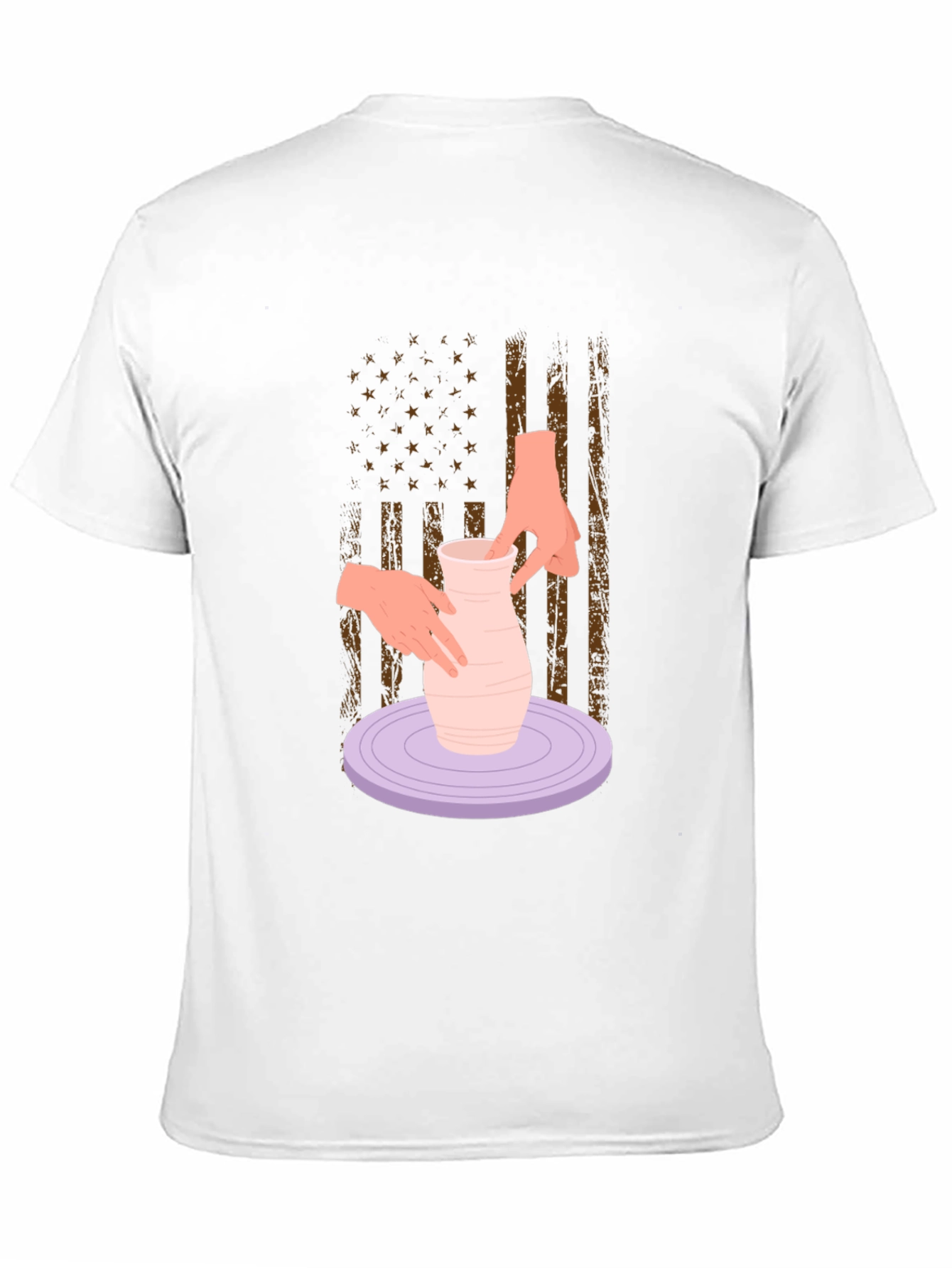 Pottery American Flag T-Shirt - Artsy Patriotic Tee
