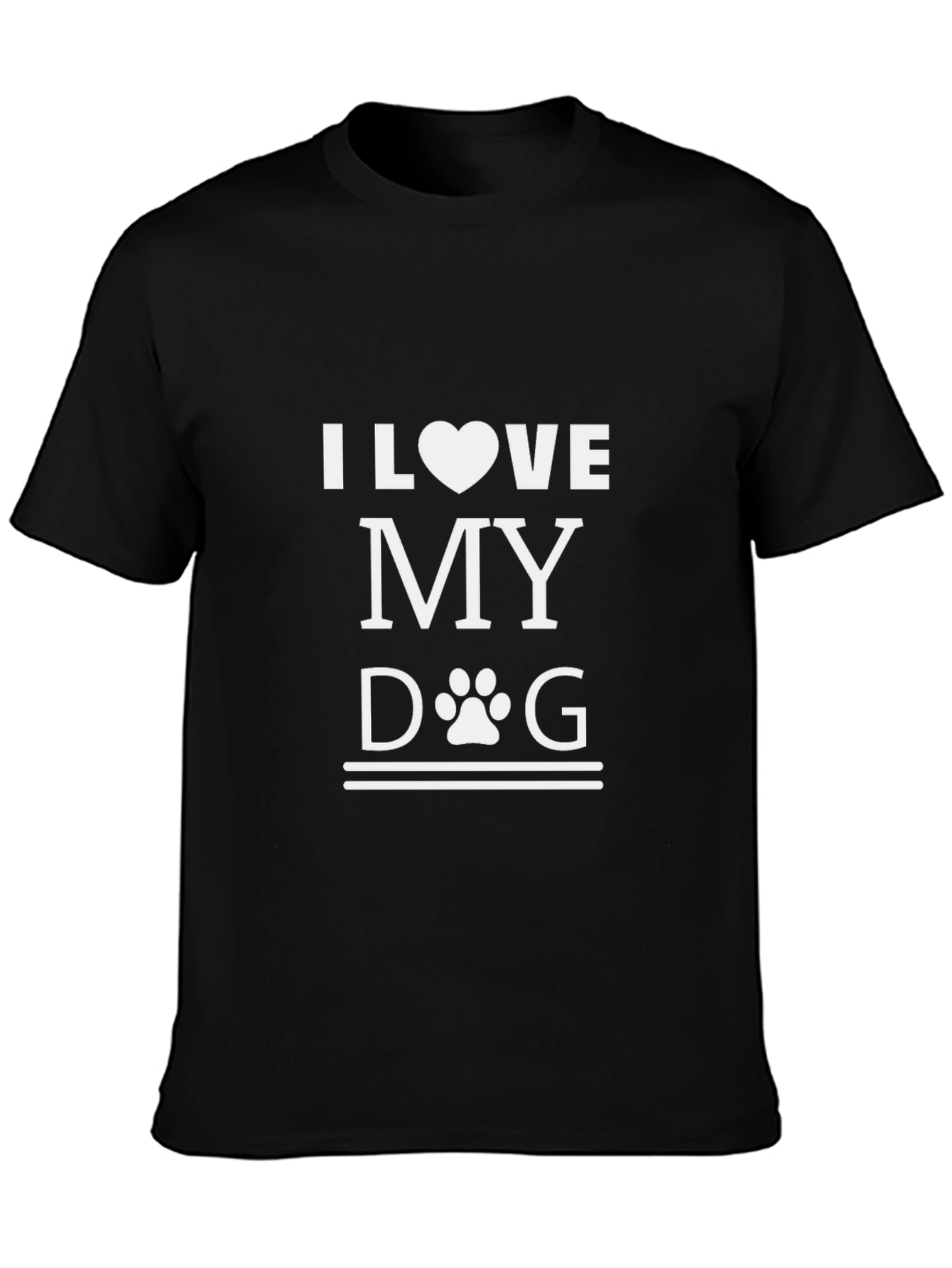 I Love My Dog T-Shirt - Black