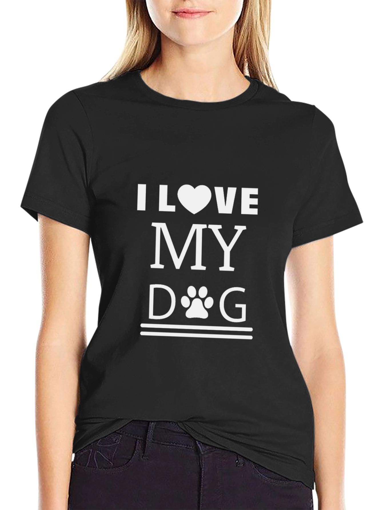 I Love My Dog T-Shirt - Black