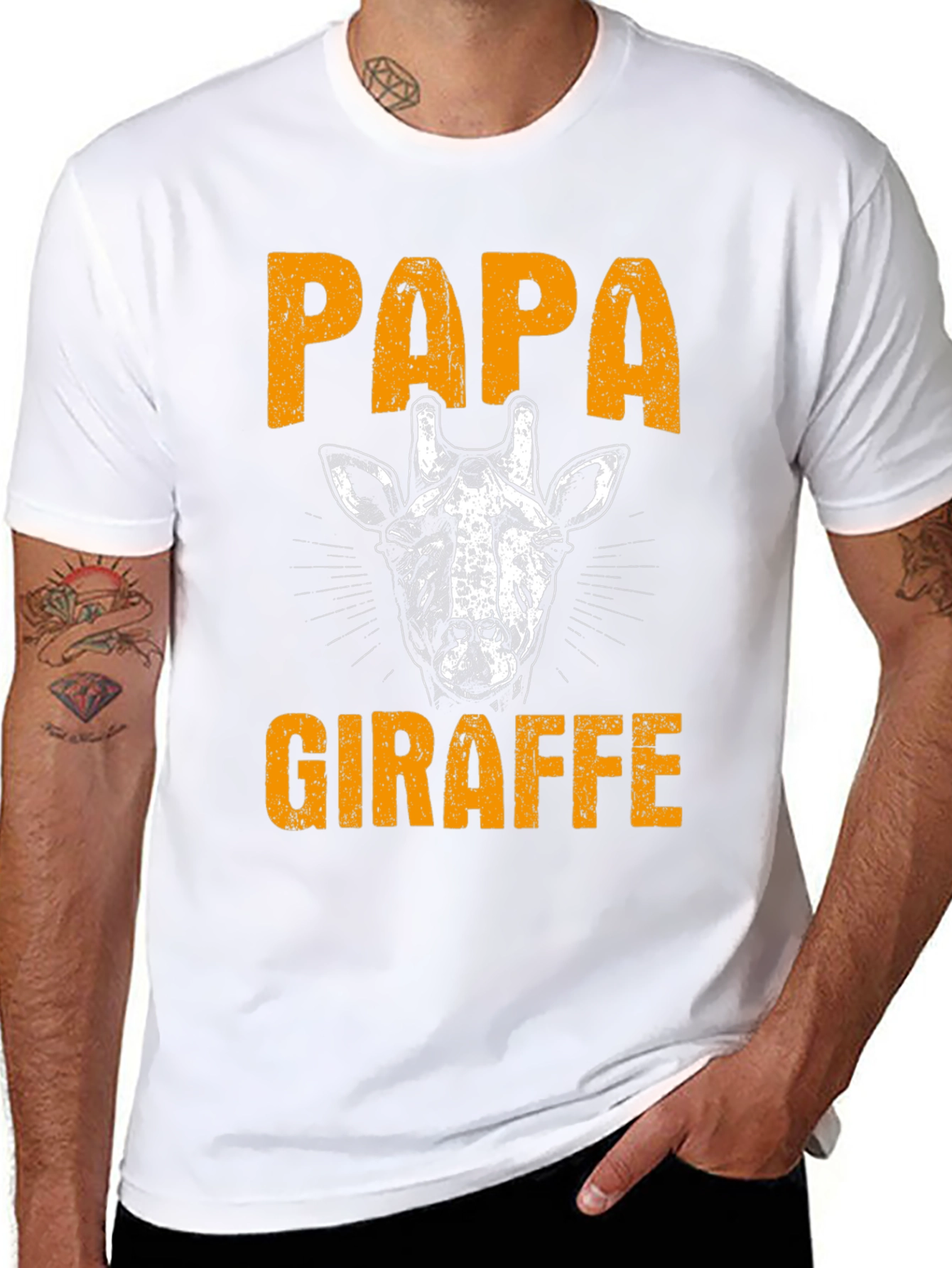 Papa Giraffe Graphic T-Shirt