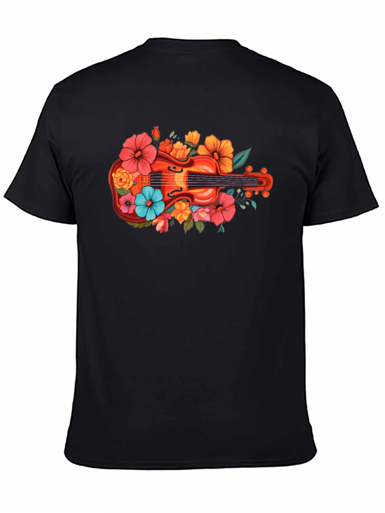 Floral Guitar T-Shirt - Music Lovers Tee