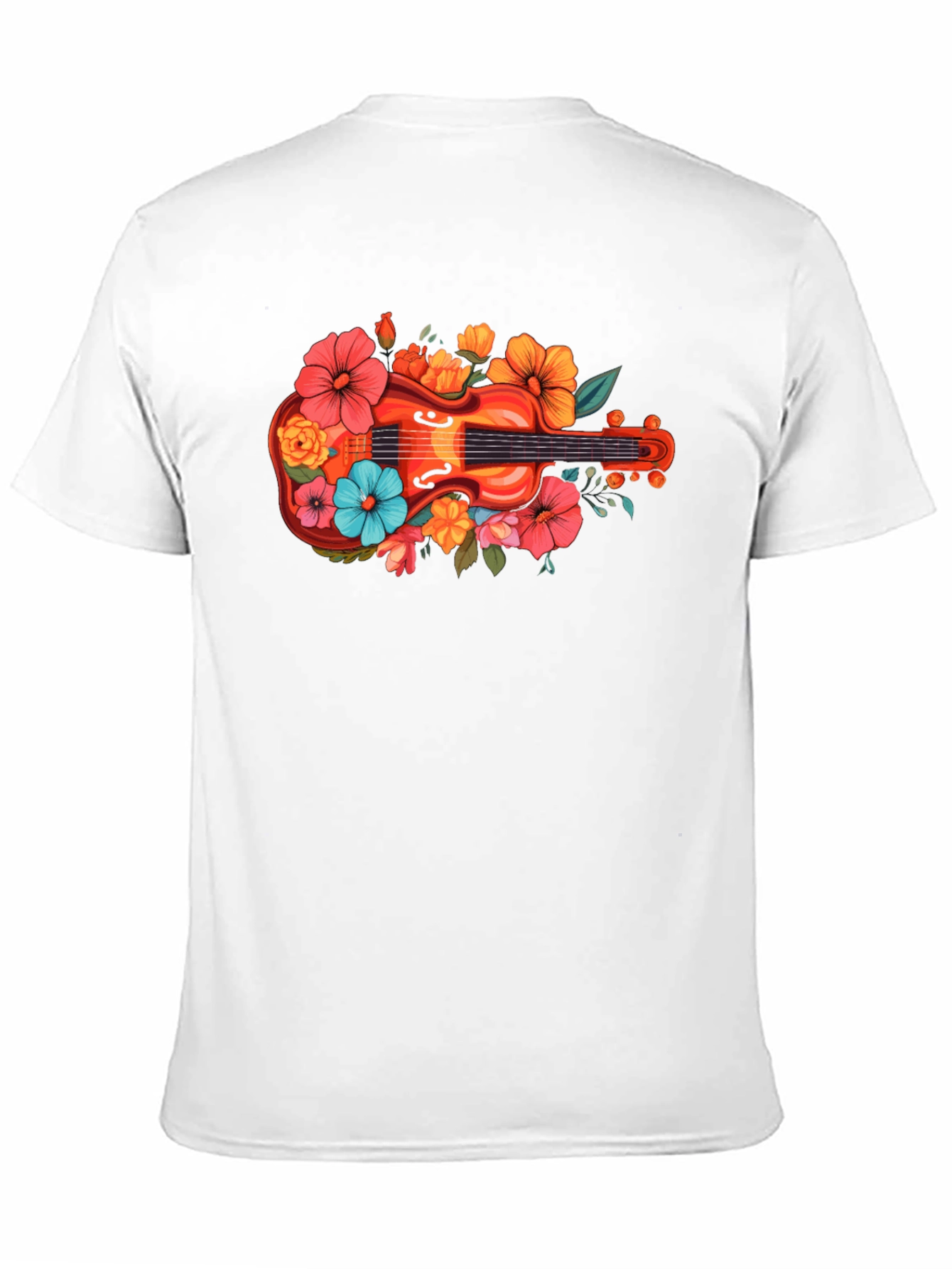 Floral Guitar T-Shirt - Music Lovers Tee