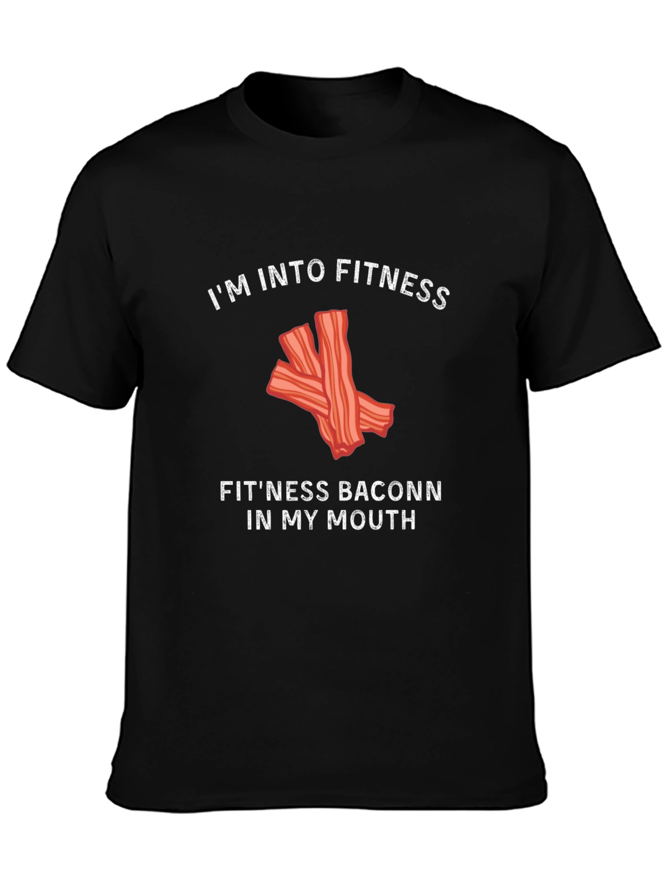 Funny Fitness Bacon Graphic T-Shirt