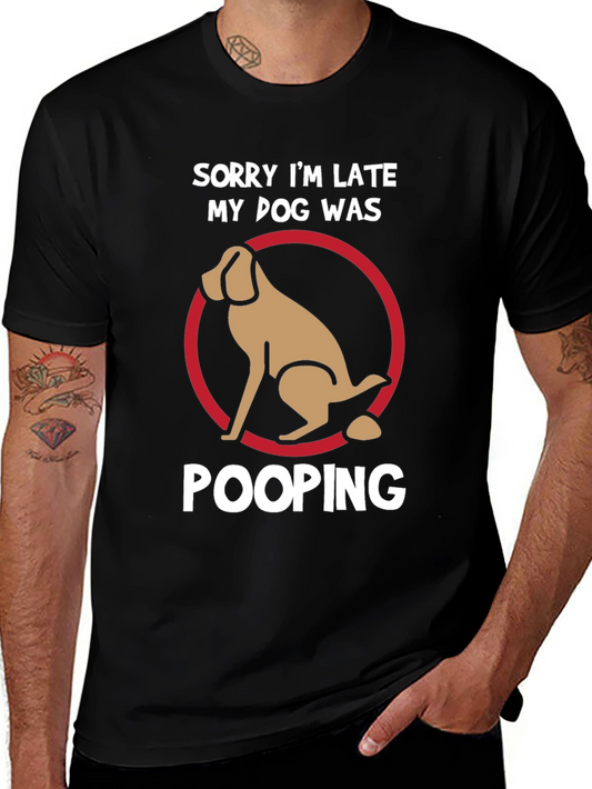 Funny Dog Pooping Graphic T-Shirt