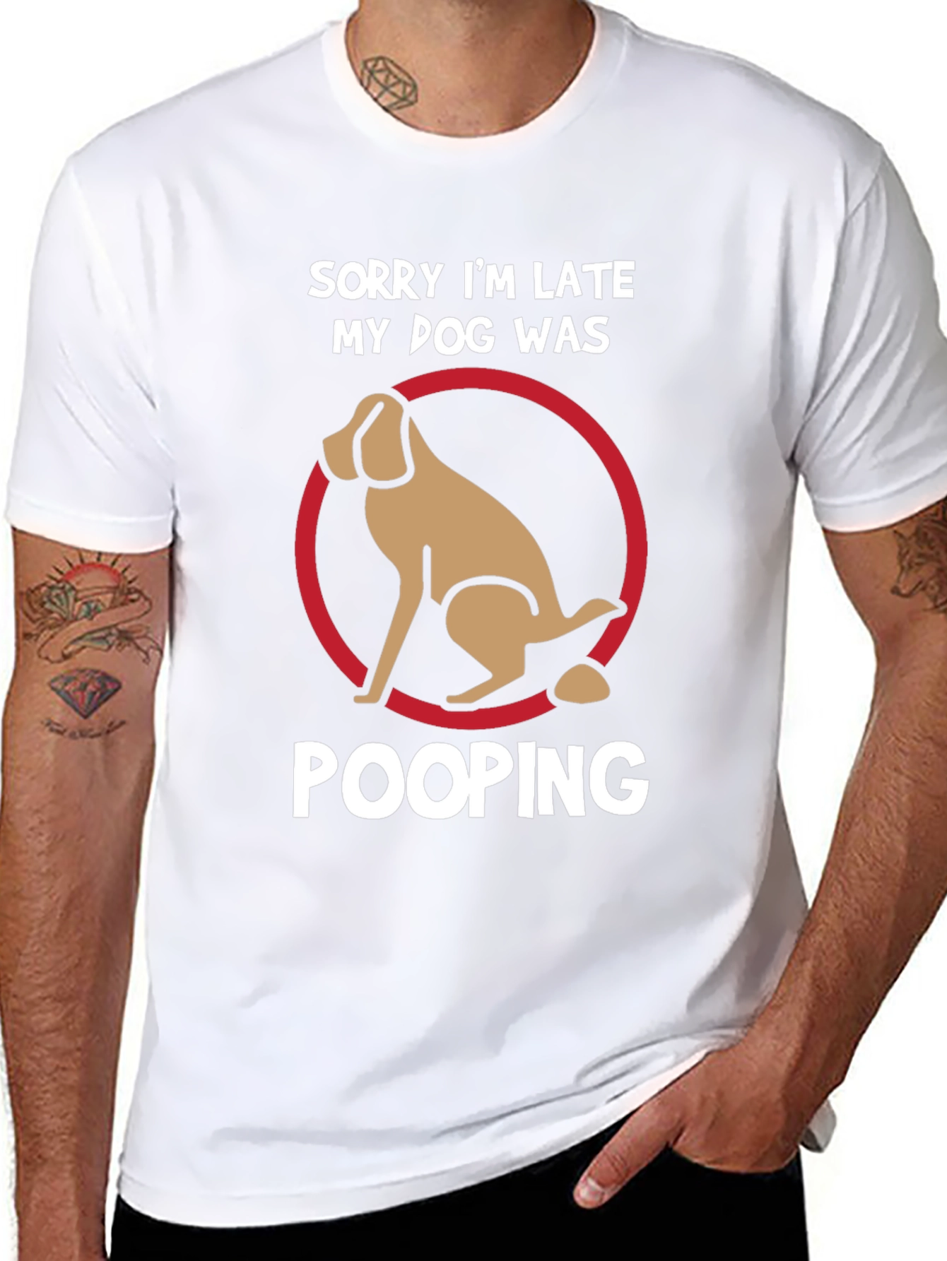 Funny Dog Pooping Graphic T-Shirt