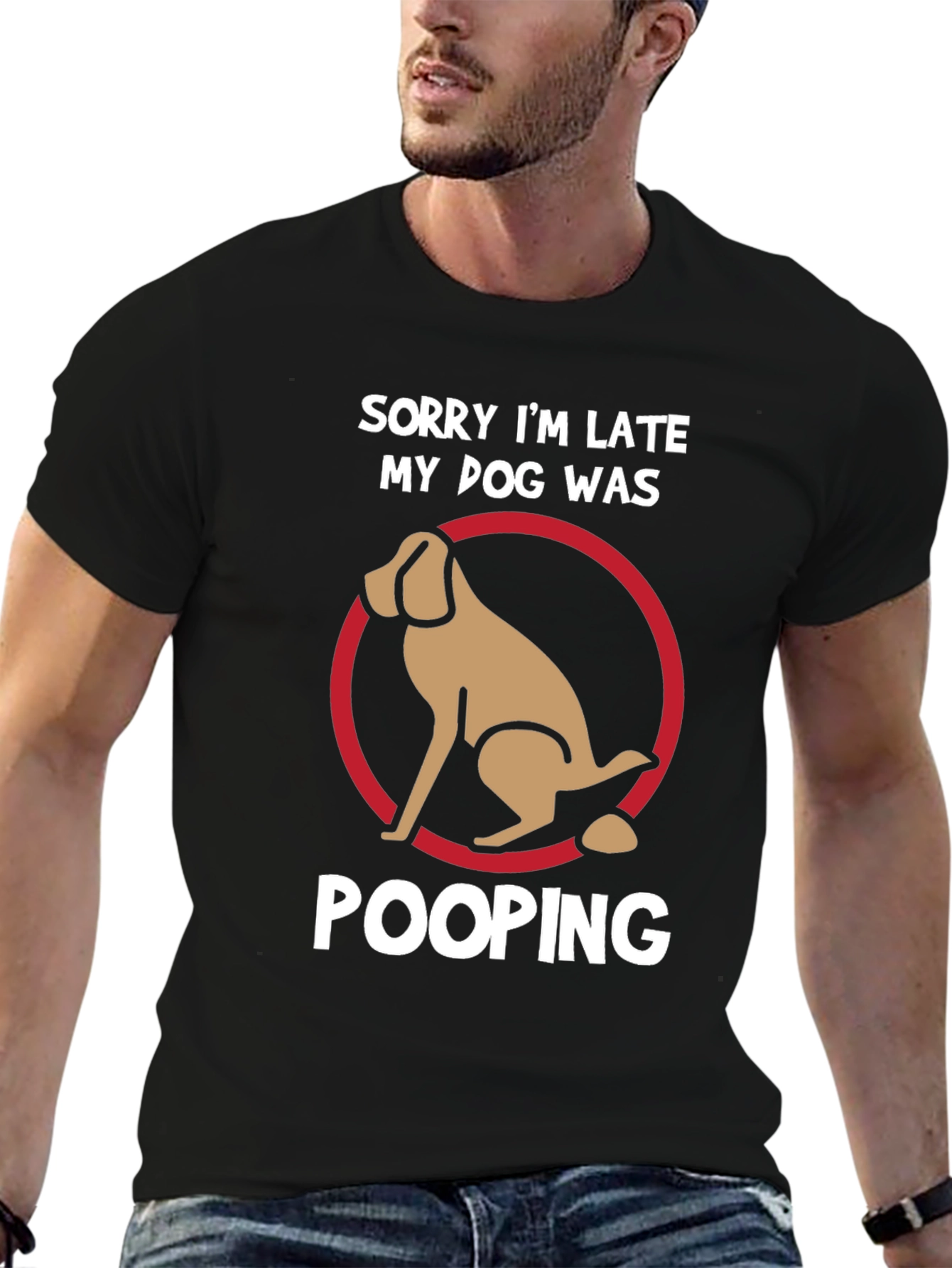 Funny Dog Pooping Graphic T-Shirt