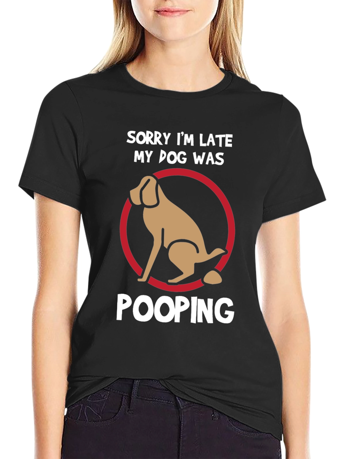 Funny Dog Pooping Graphic T-Shirt