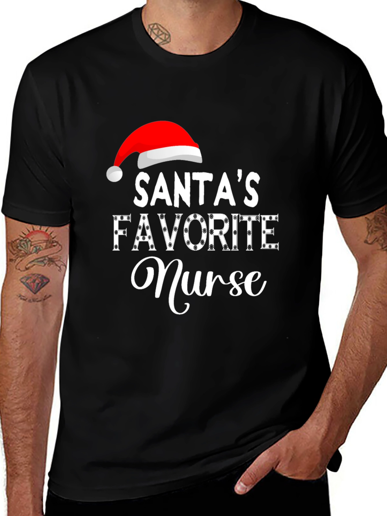 Santas Favorite Nurse Holiday T-Shirt