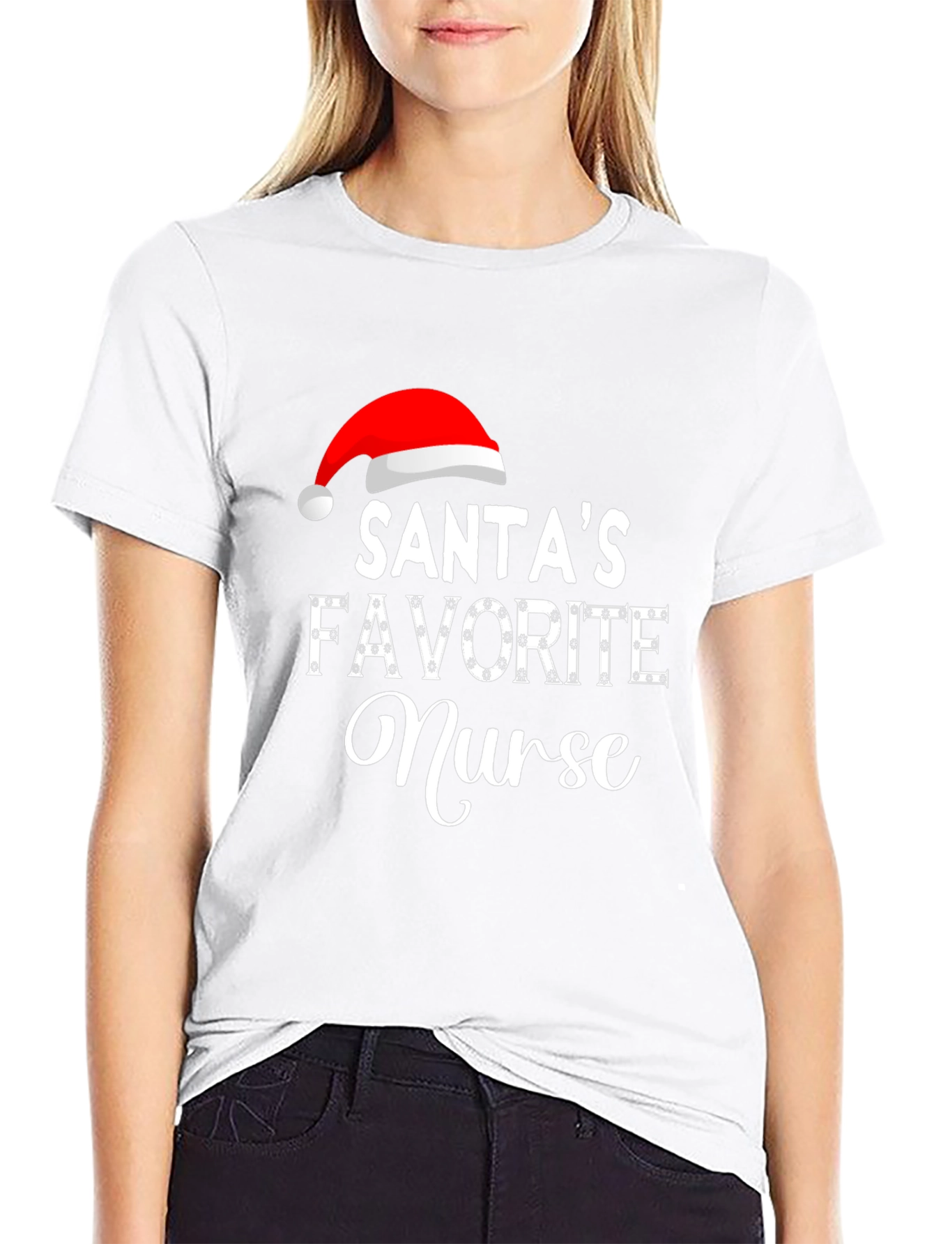 Santas Favorite Nurse Holiday T-Shirt