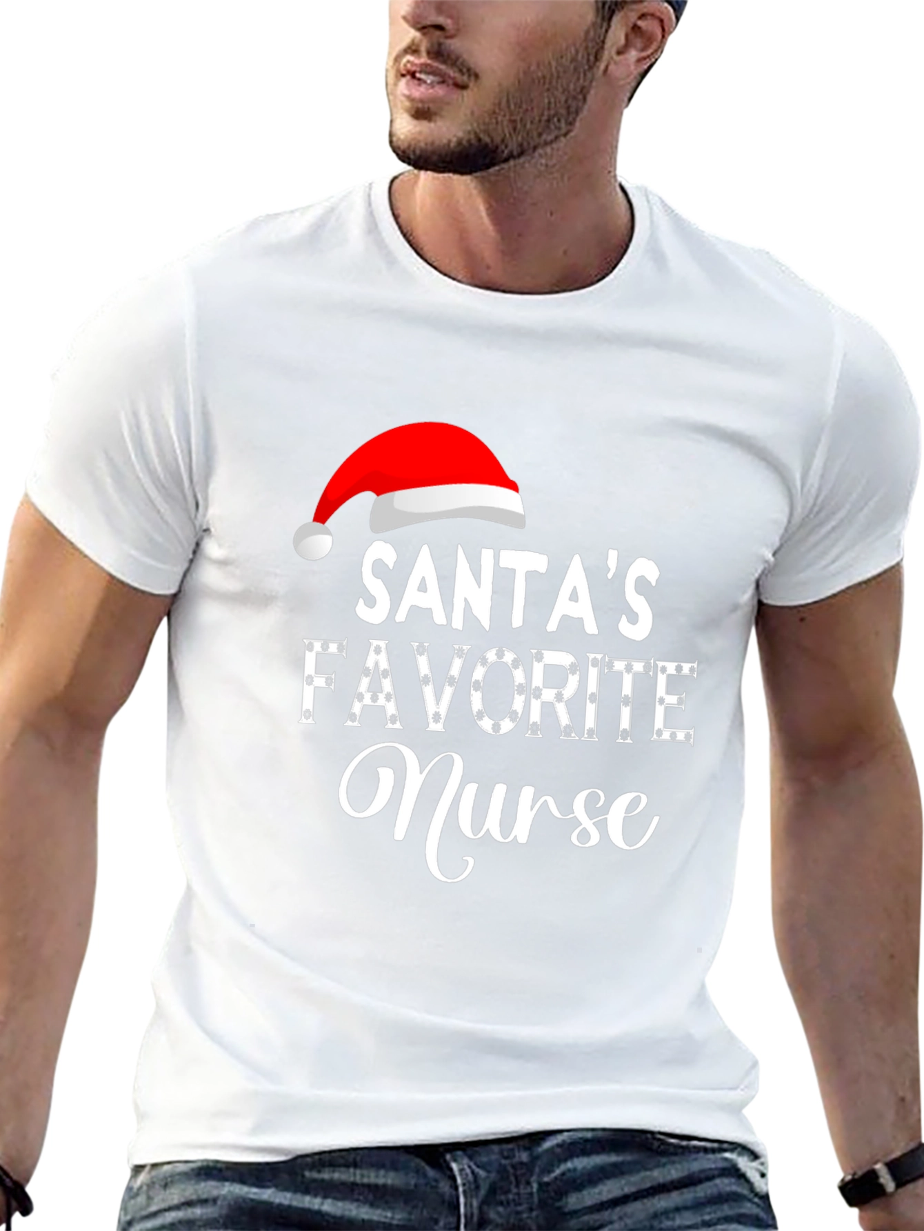 Santas Favorite Nurse Holiday T-Shirt