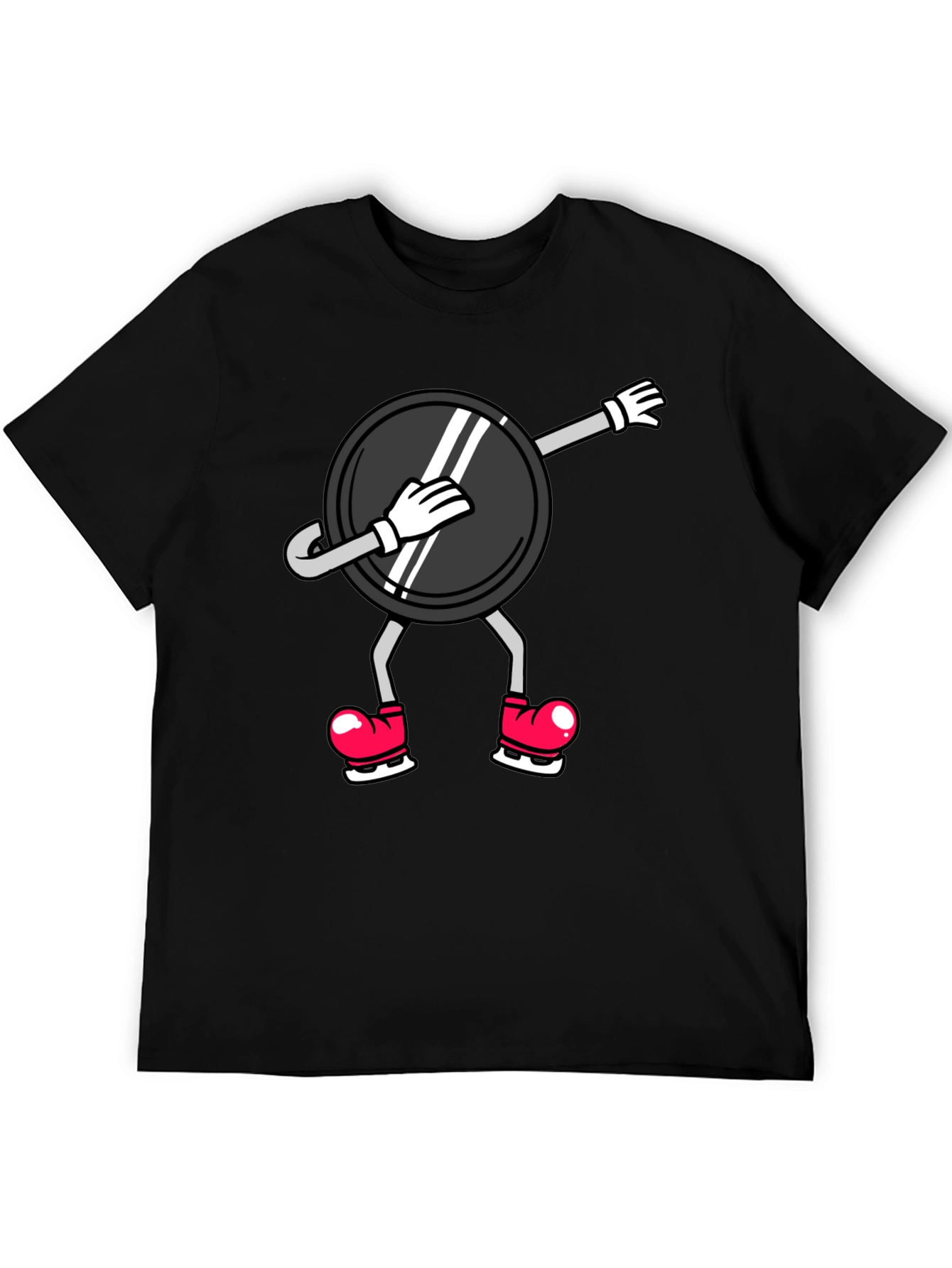Dabbing Hockey Puck T-Shirt - Black