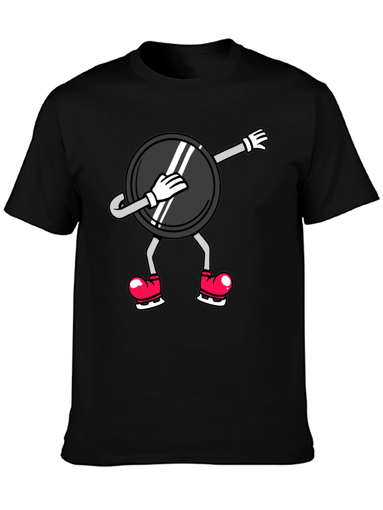 Dabbing Hockey Puck T-Shirt - Black