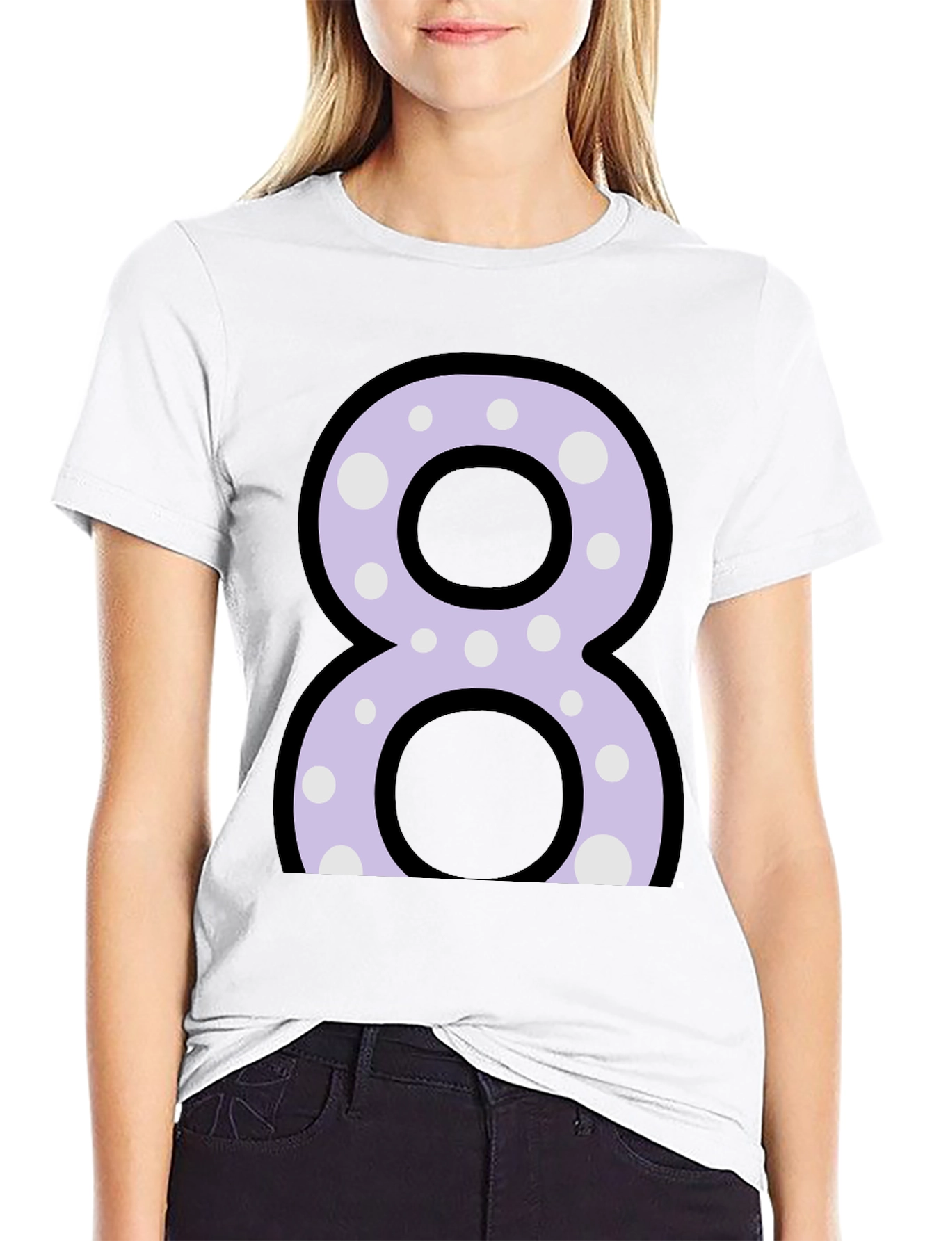 Fun Number 8 T-Shirt - Polka Dot Design