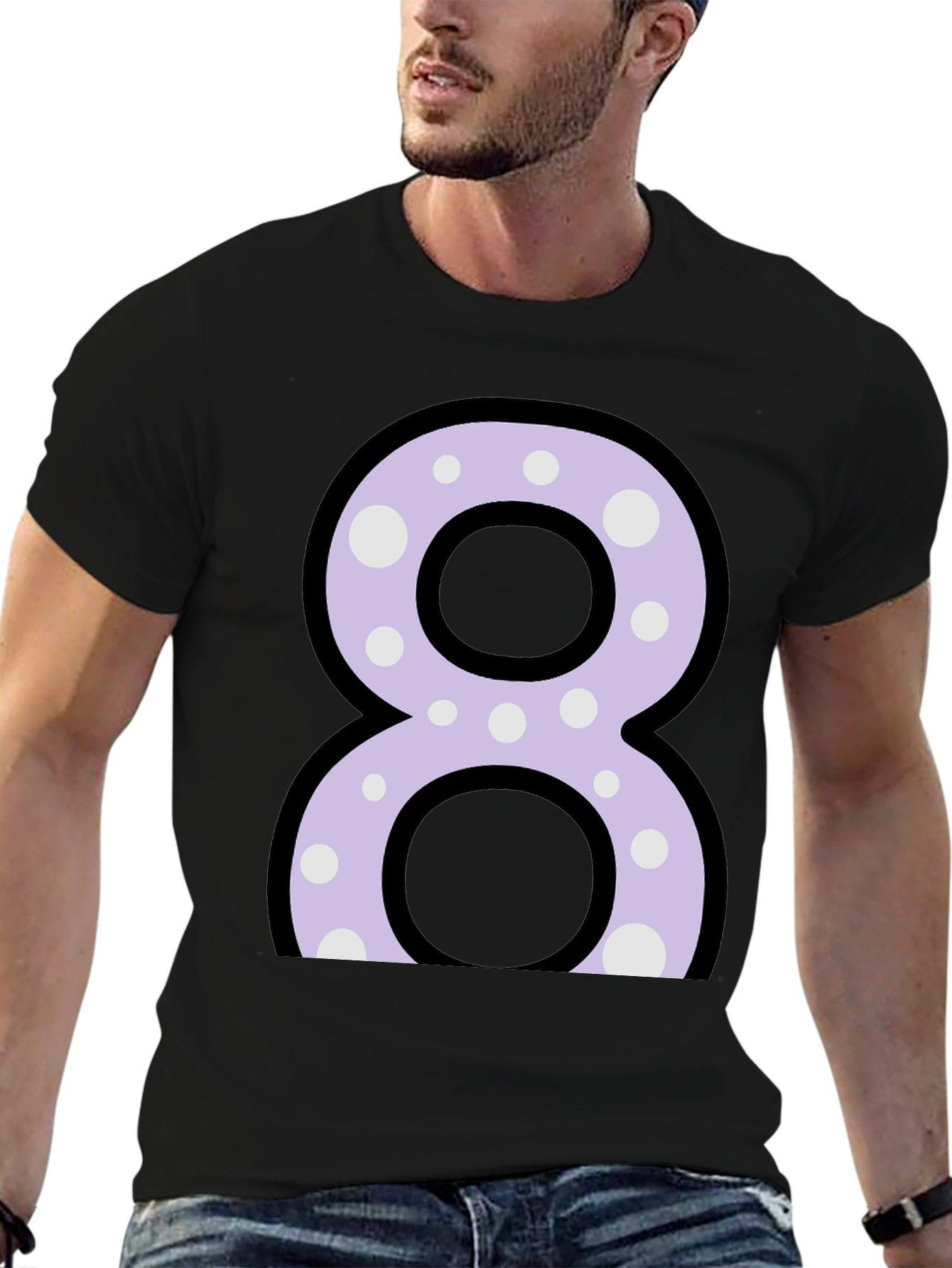 Fun Number 8 T-Shirt - Polka Dot Design