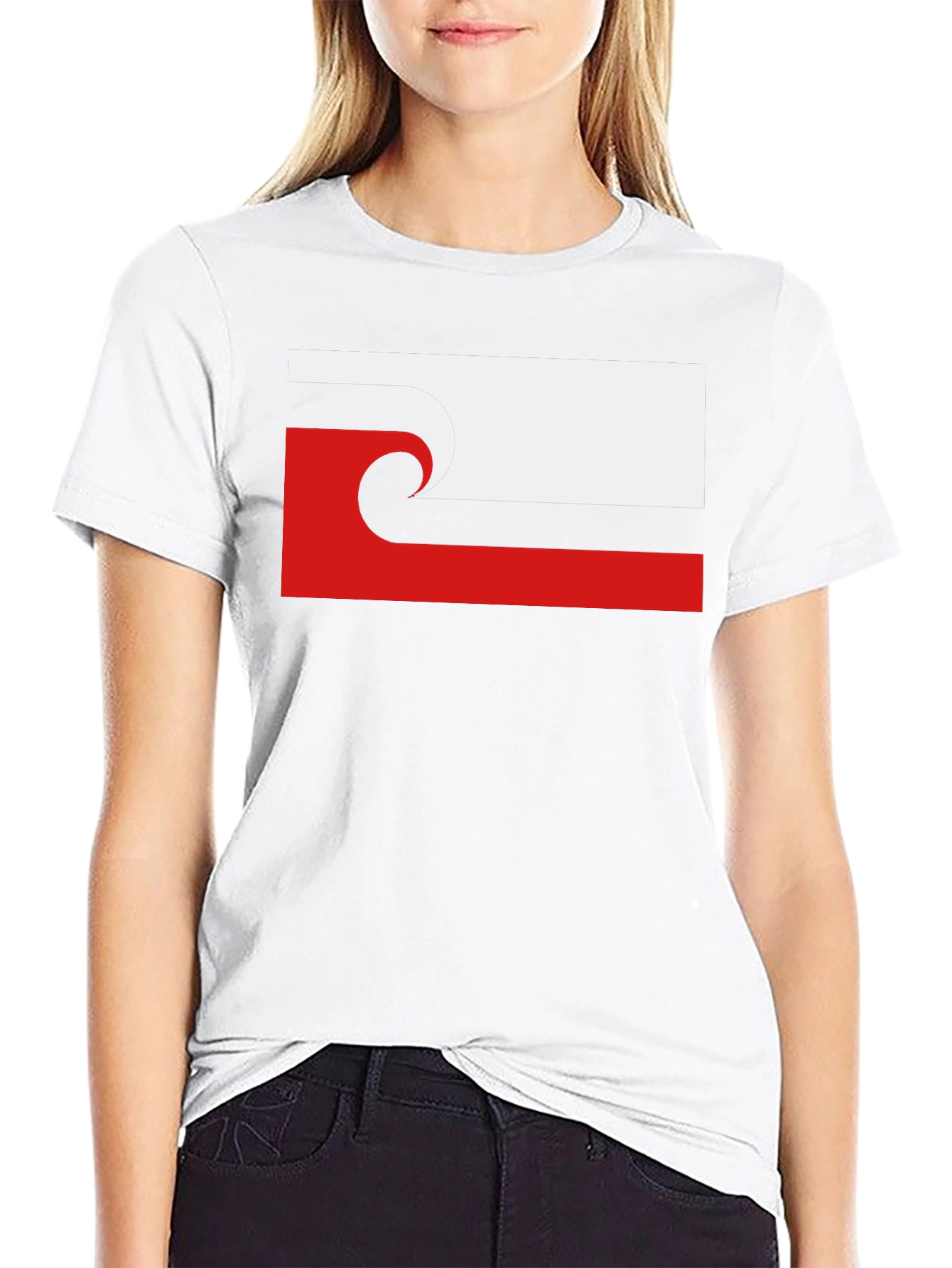 Unique Wave Design Black T-Shirt