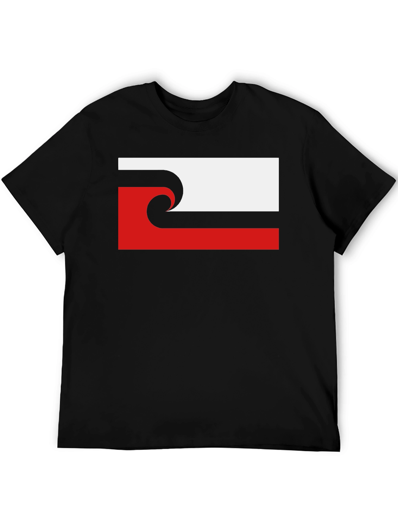 Unique Wave Design Black T-Shirt