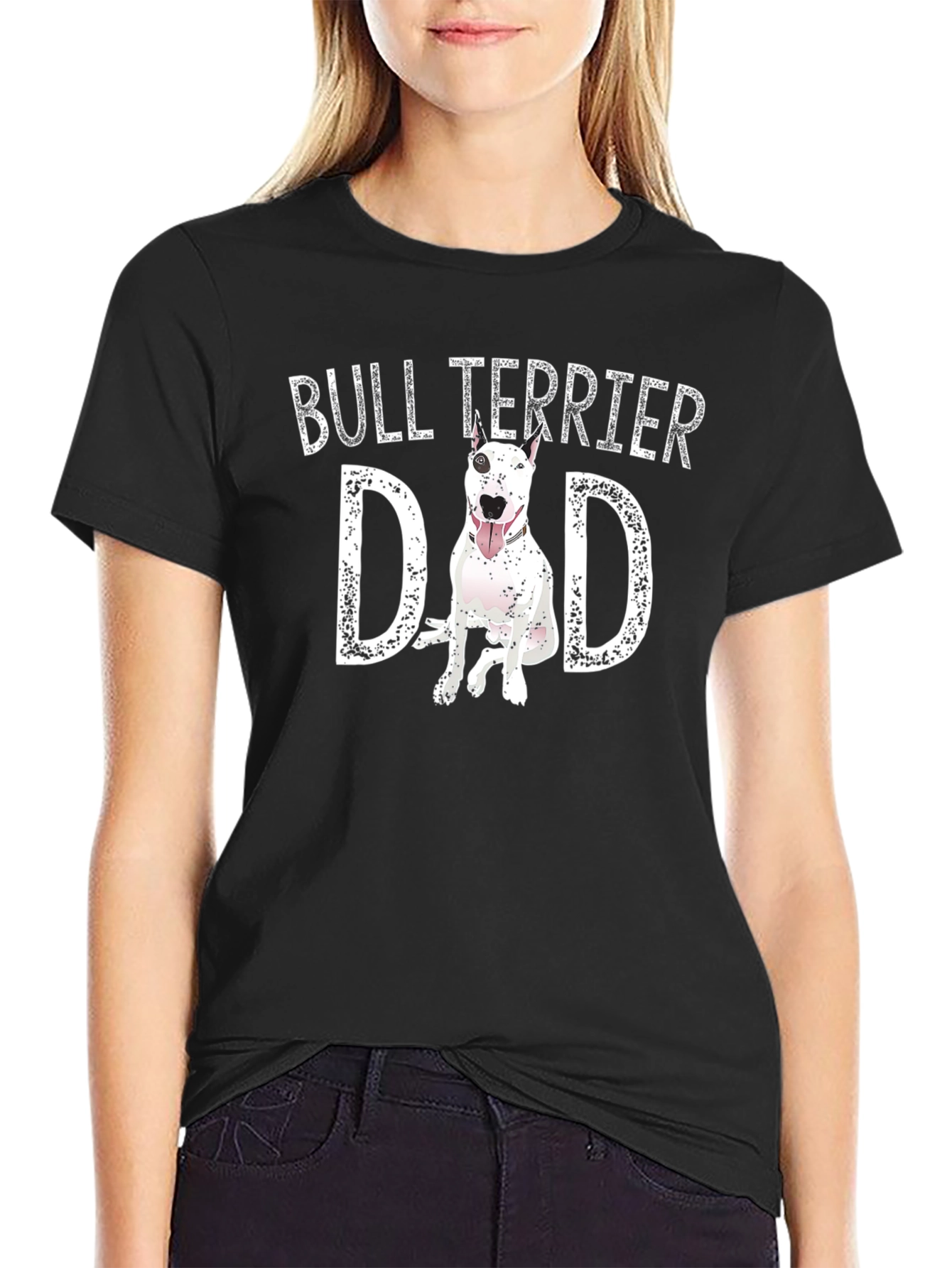 Bull Terrier Dad Black T-Shirt