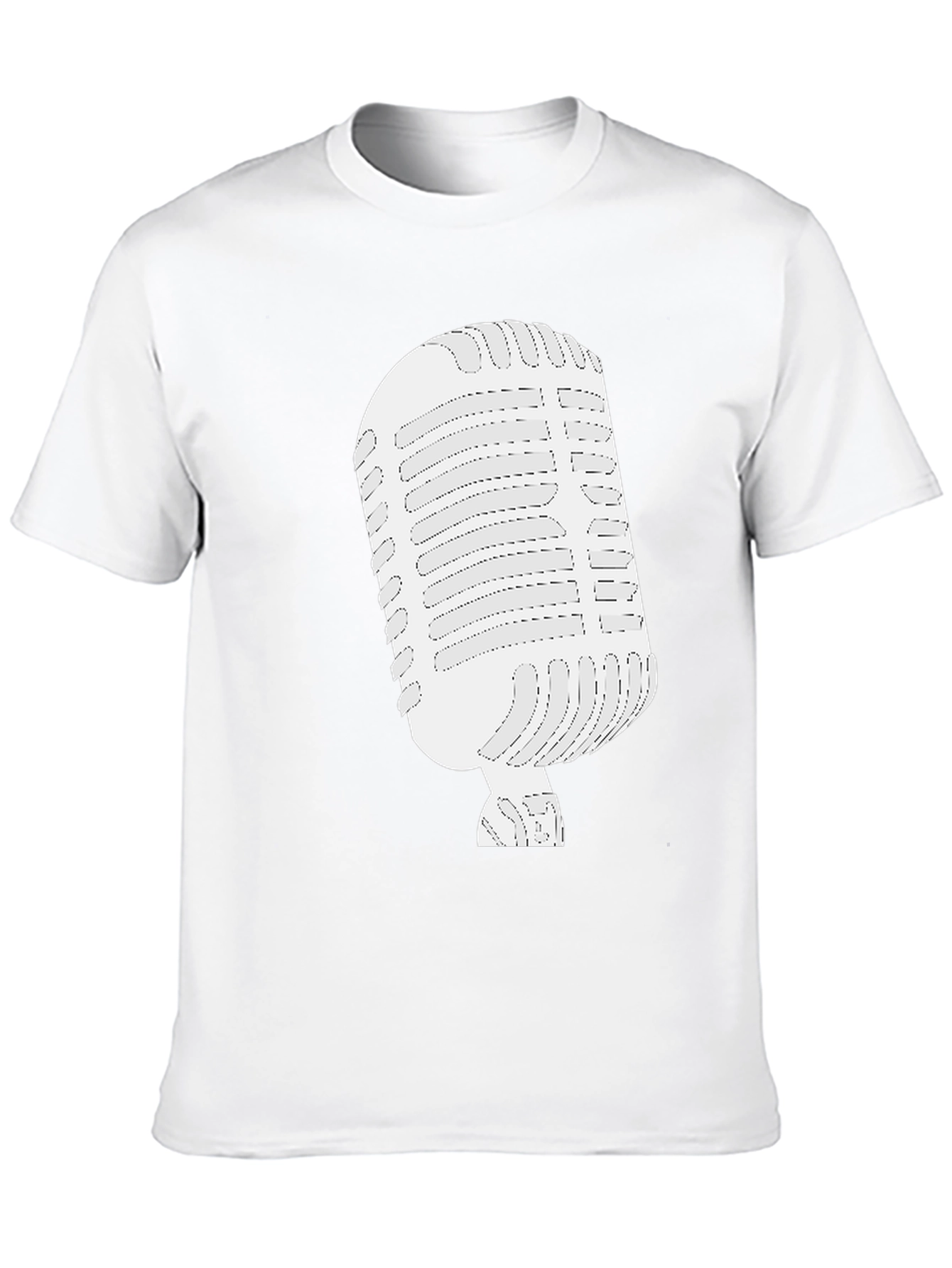 Retro Microphone Graphic Tee - Classic Vocal Style