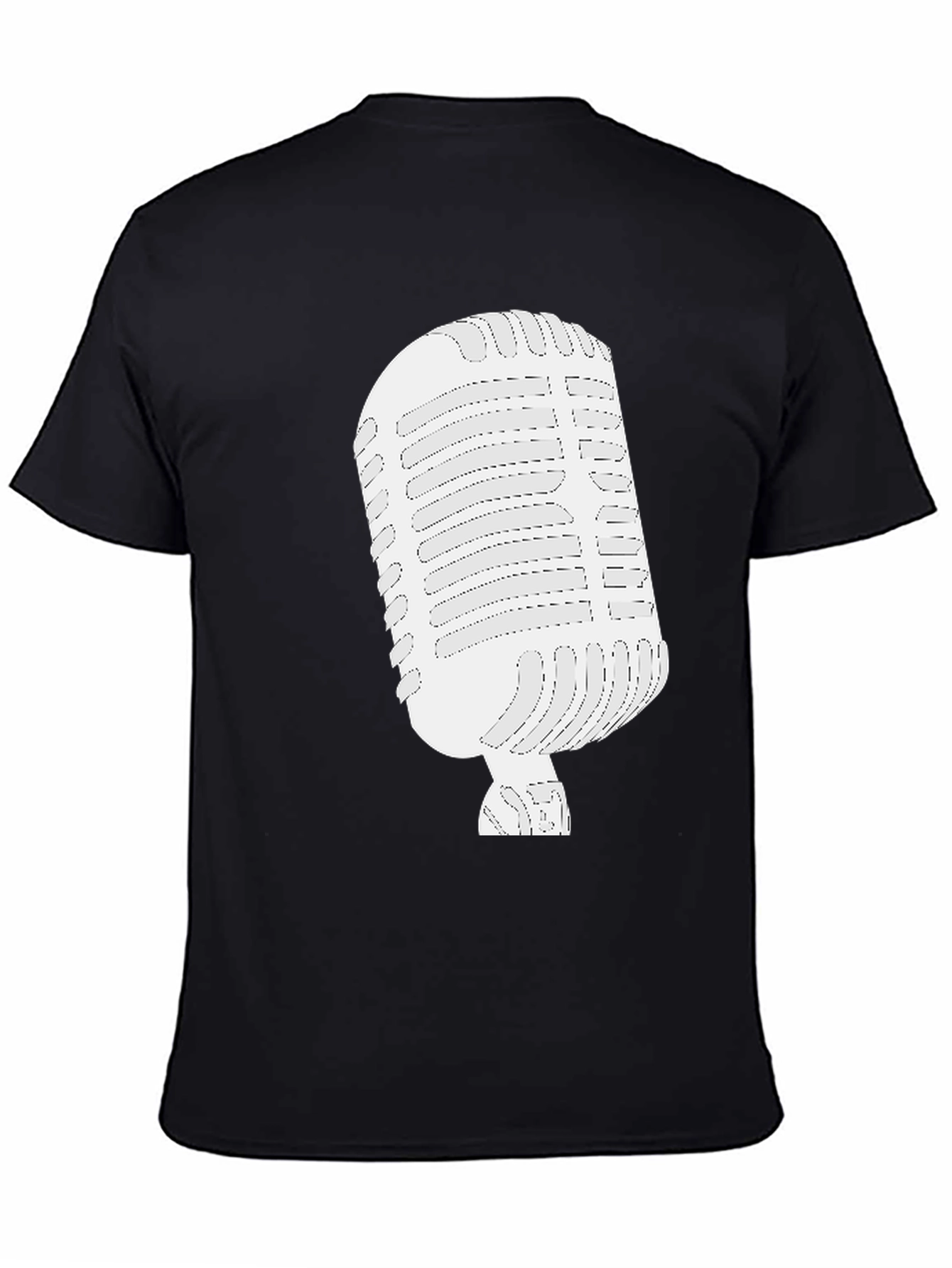 Retro Microphone Graphic Tee - Classic Vocal Style