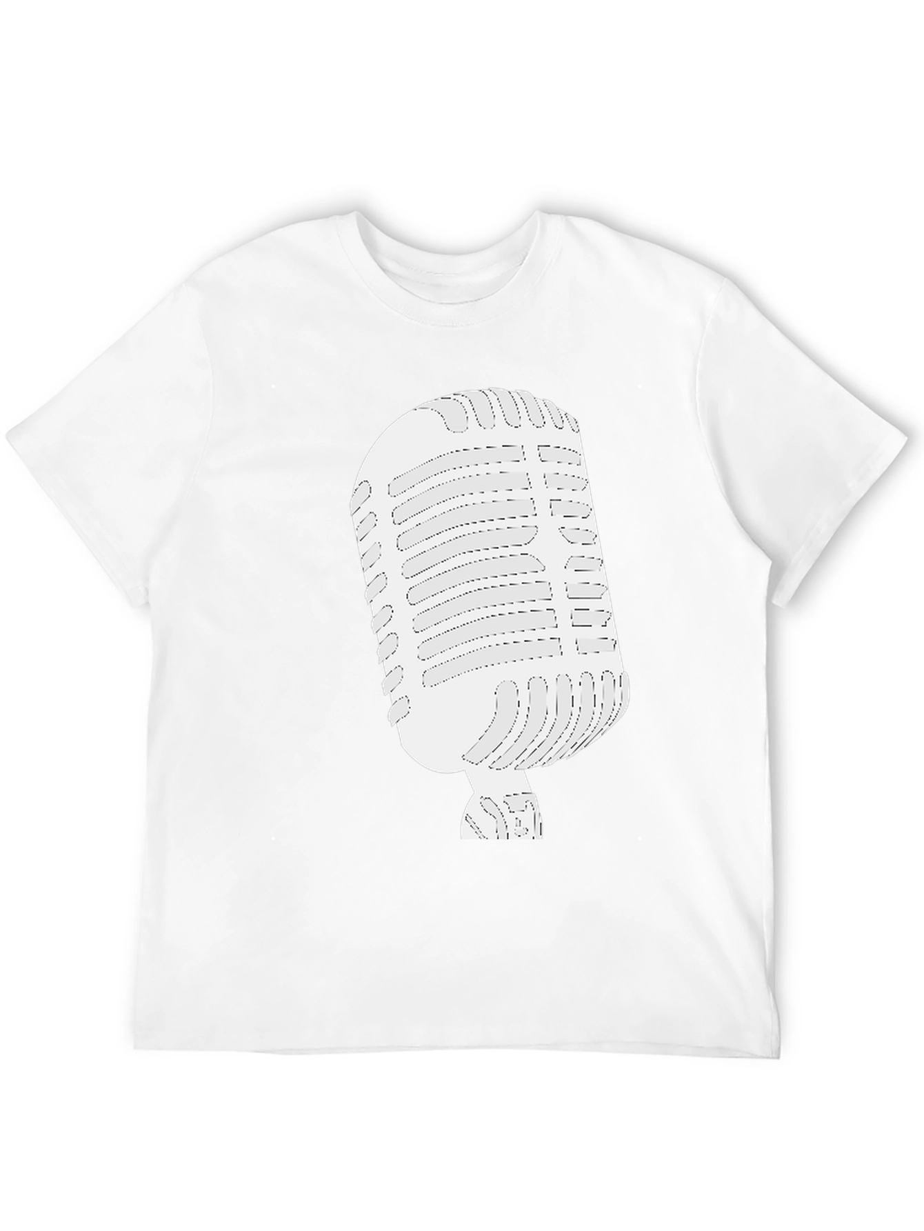 Retro Microphone Graphic Tee - Classic Vocal Style