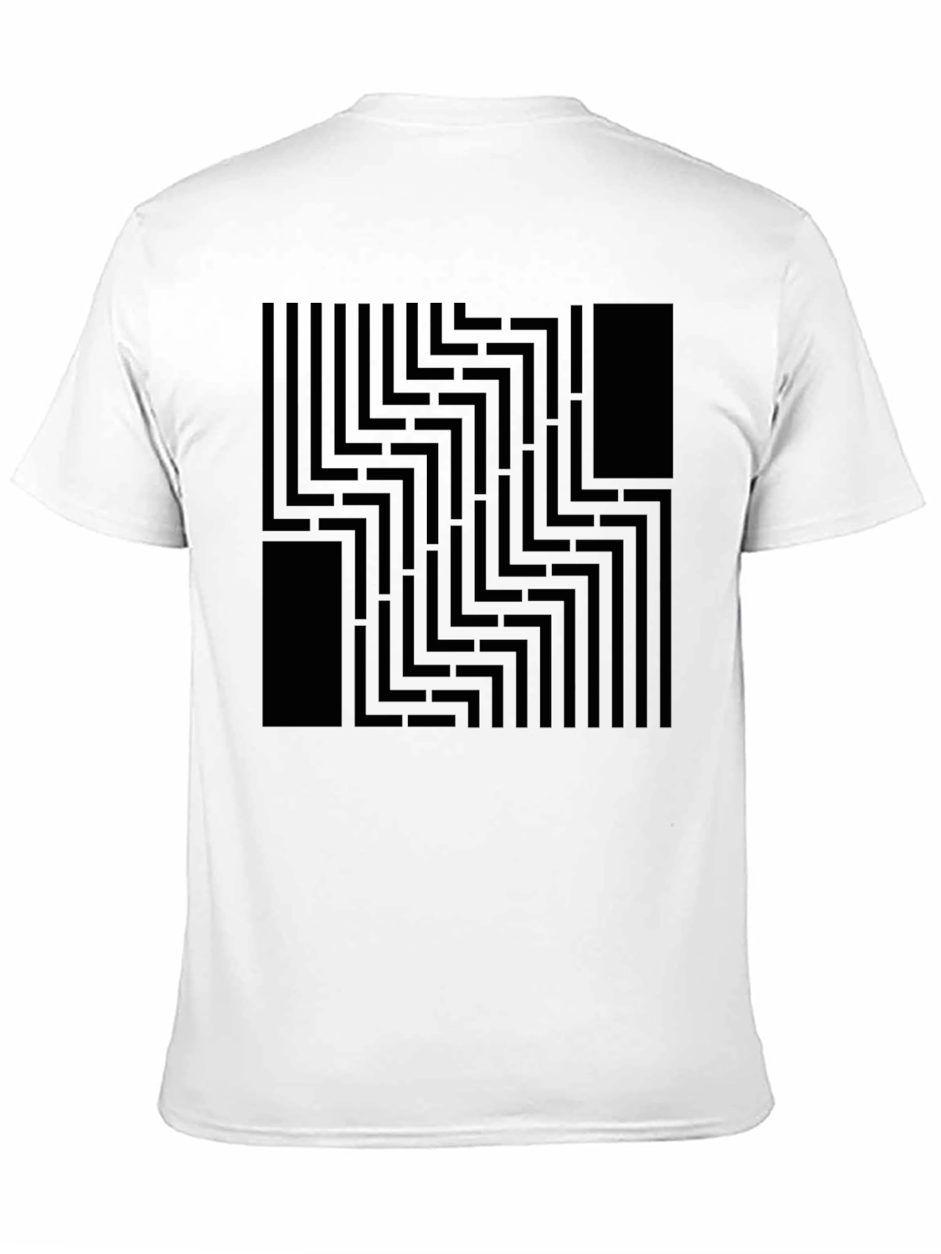 Abstract Maze Pattern Black Graphic Tee
