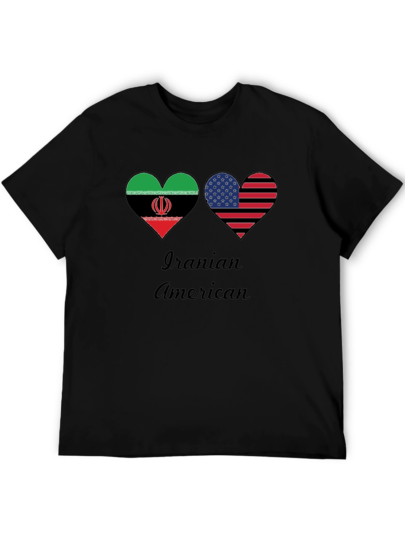 Iranian American Flag Heart T-Shirt