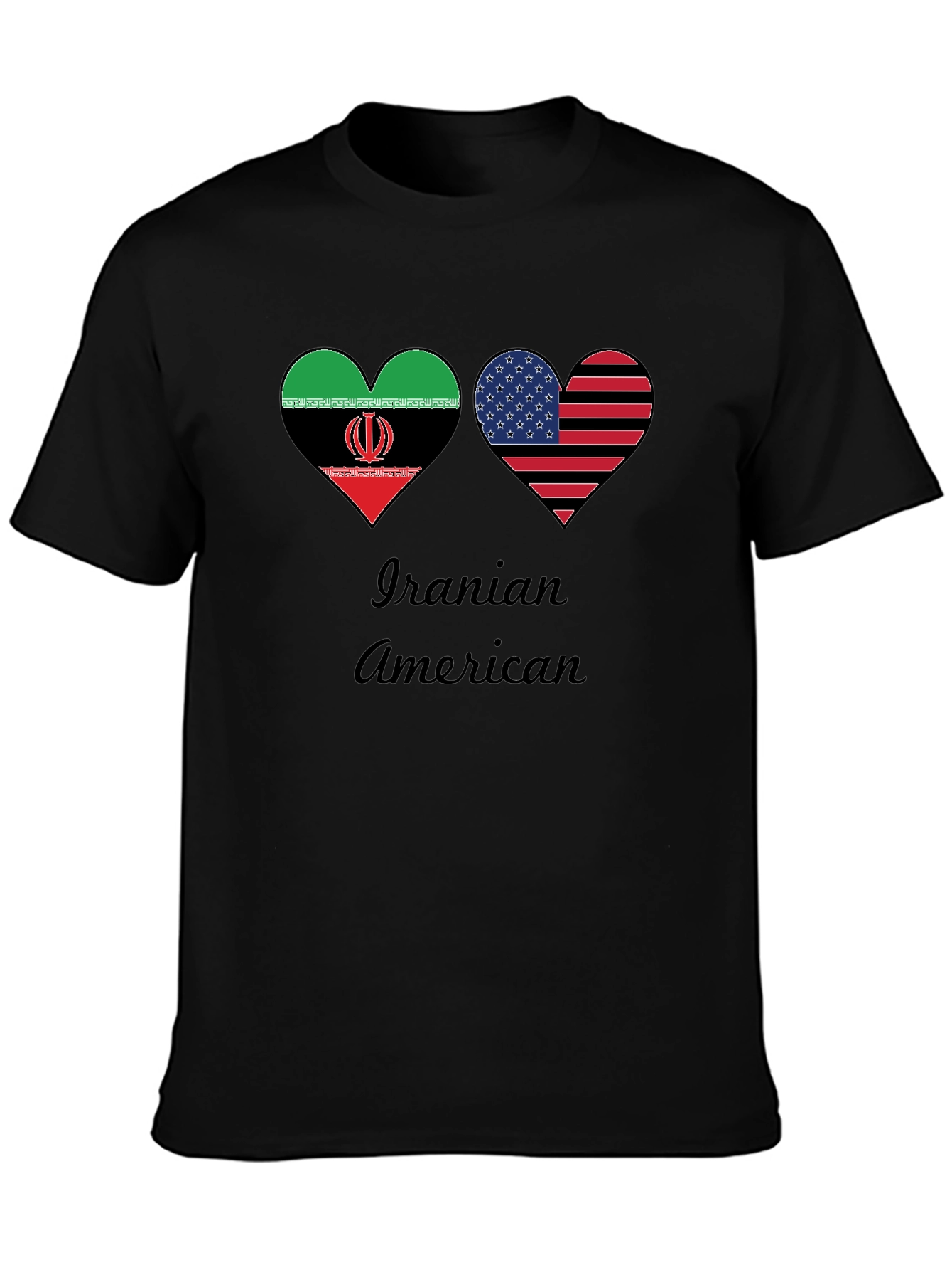 Iranian American Flag Heart T-Shirt