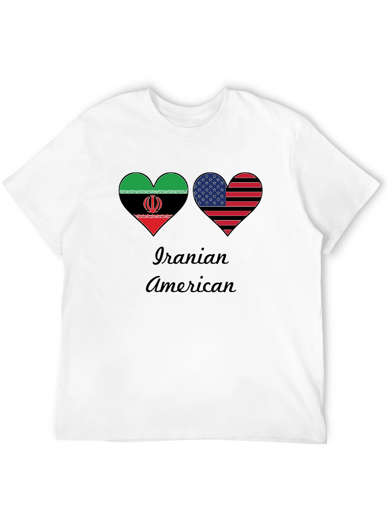 Iranian American Flag Heart T-Shirt