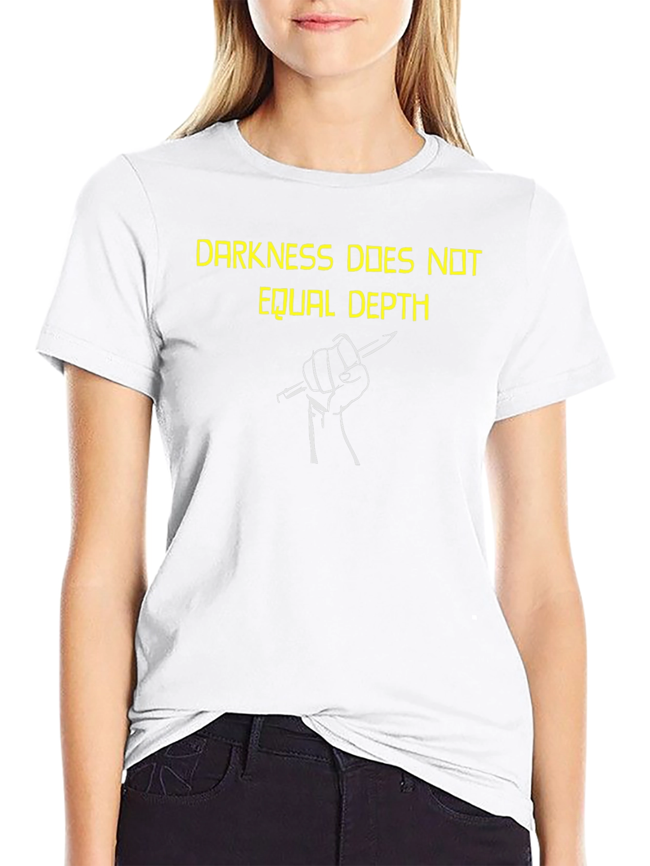 Darkness Does Not Equal Depth Black Graphic Tee