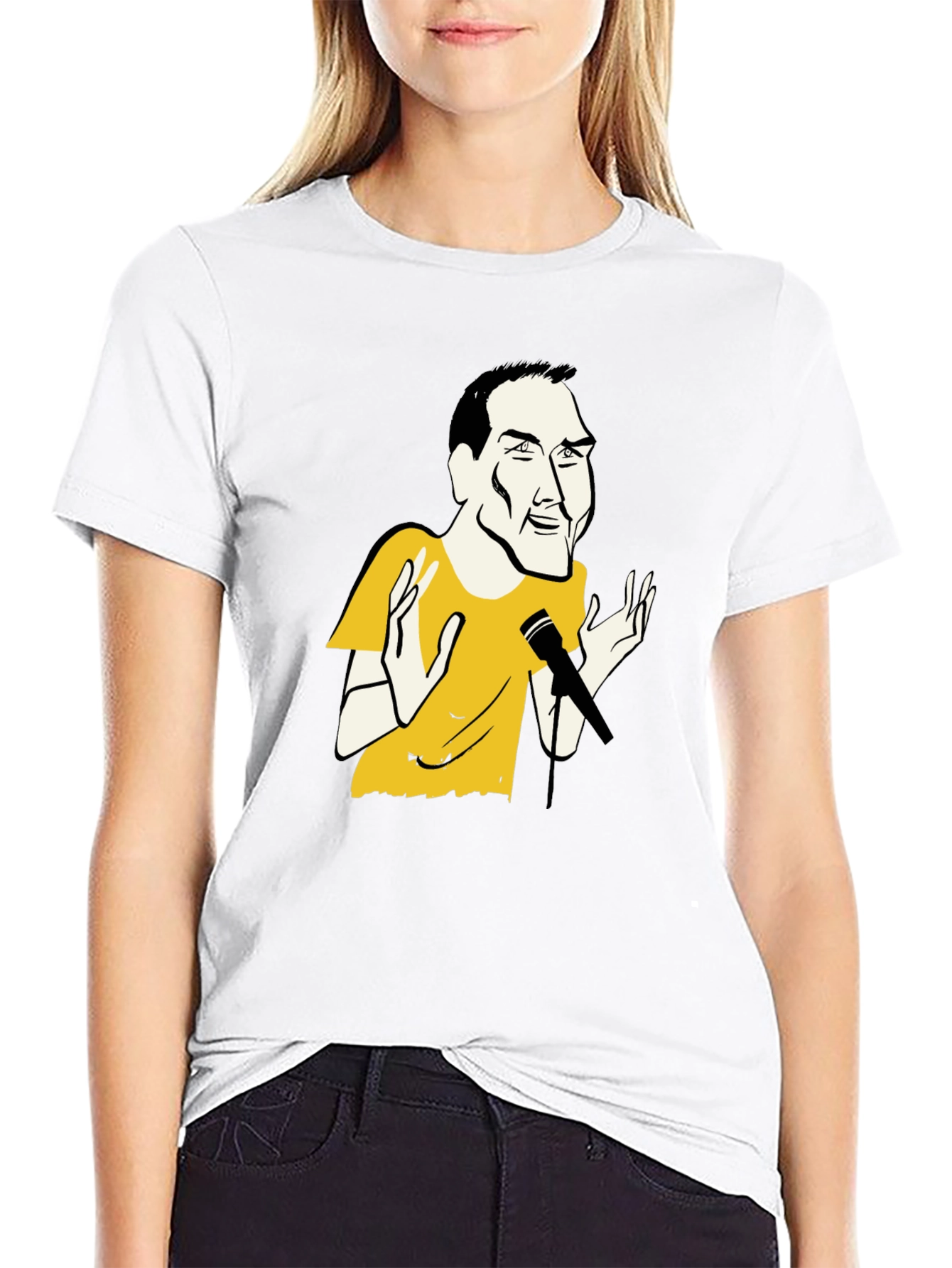 Black T-Shirt with Comedian Graphic