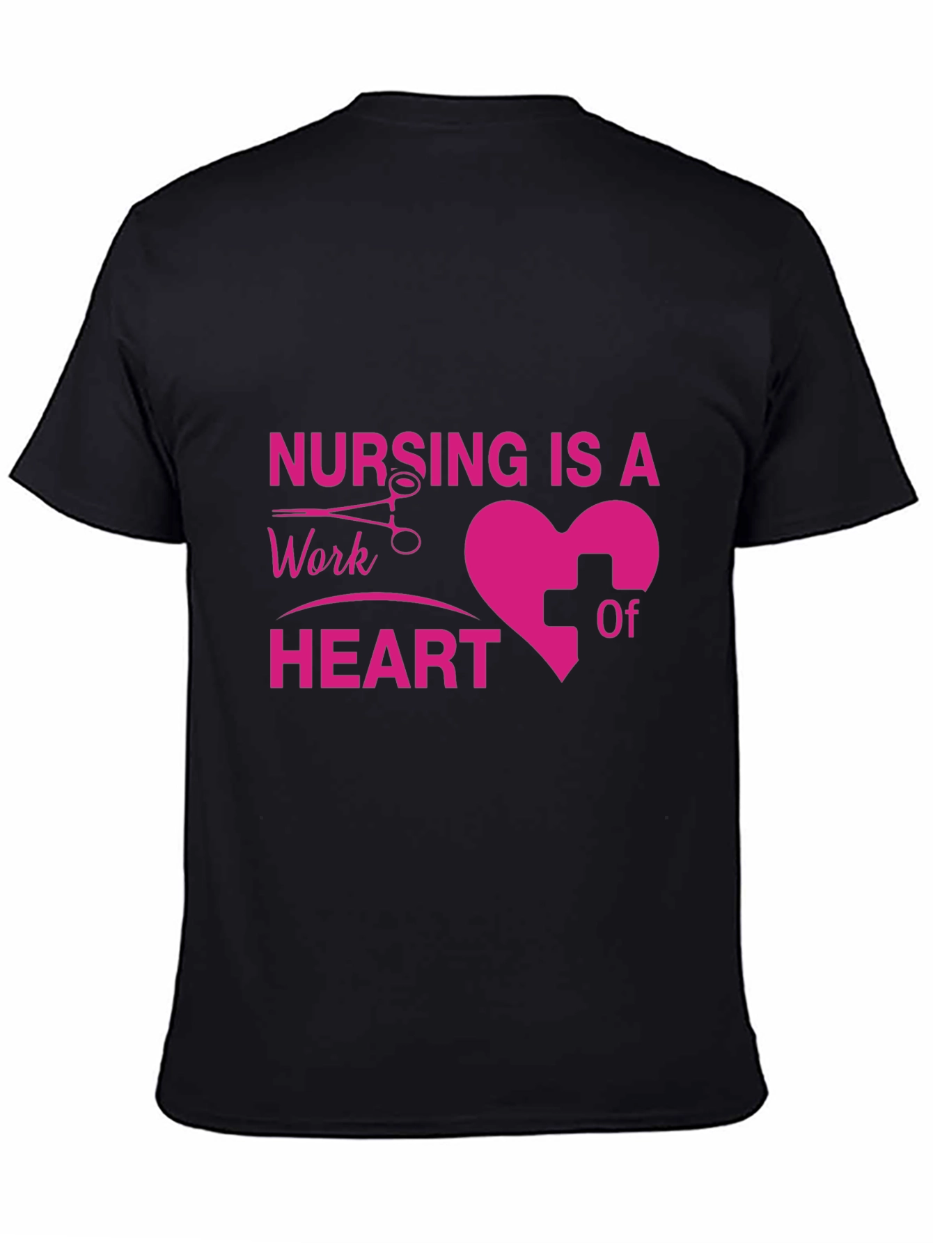 Nursing is a Work of Heart Black T-Shirt