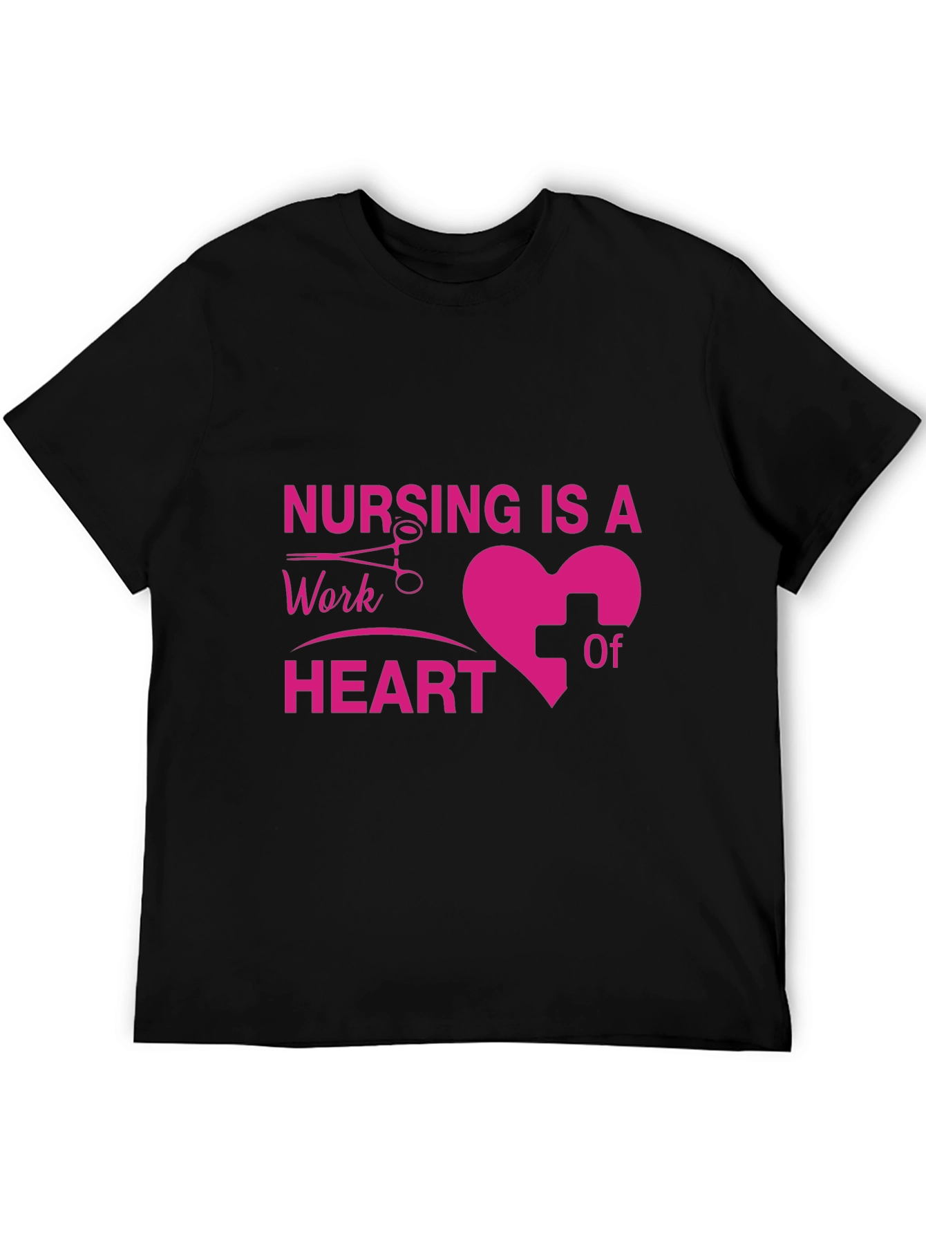 Nursing is a Work of Heart Black T-Shirt