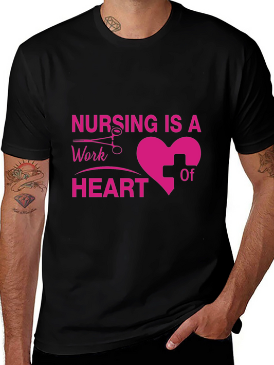 Nursing is a Work of Heart Black T-Shirt