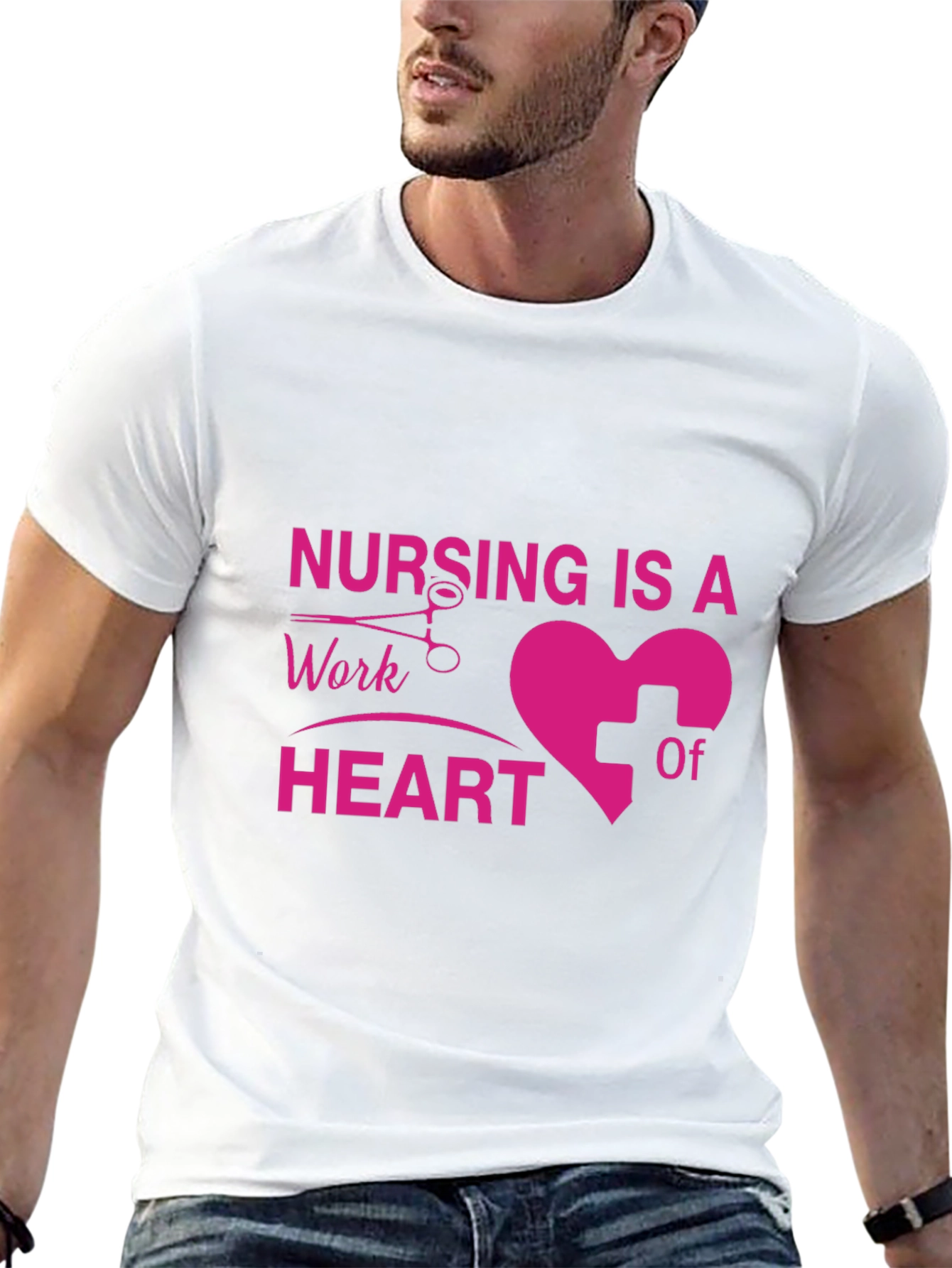 Nursing is a Work of Heart Black T-Shirt