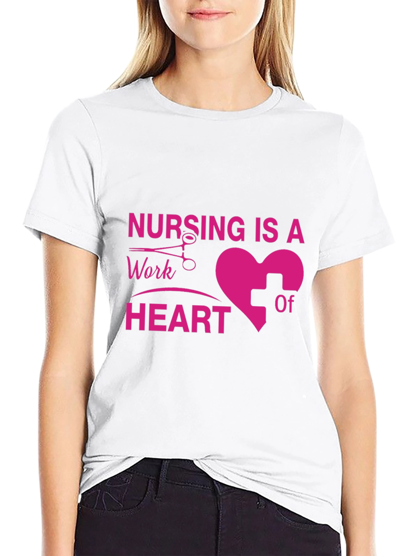 Nursing is a Work of Heart Black T-Shirt