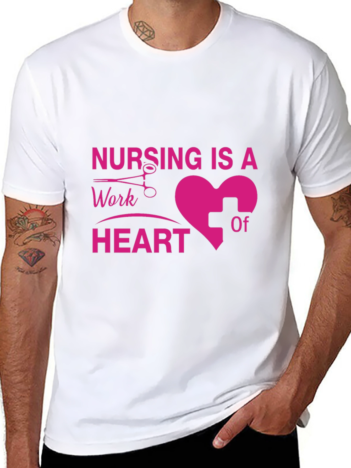 Nursing is a Work of Heart Black T-Shirt