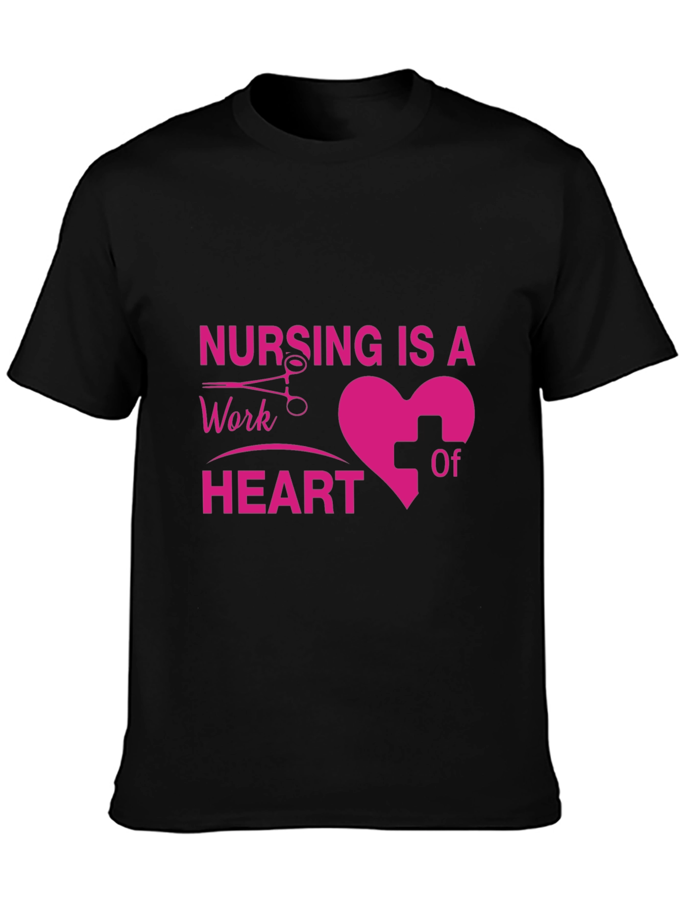 Nursing is a Work of Heart Black T-Shirt