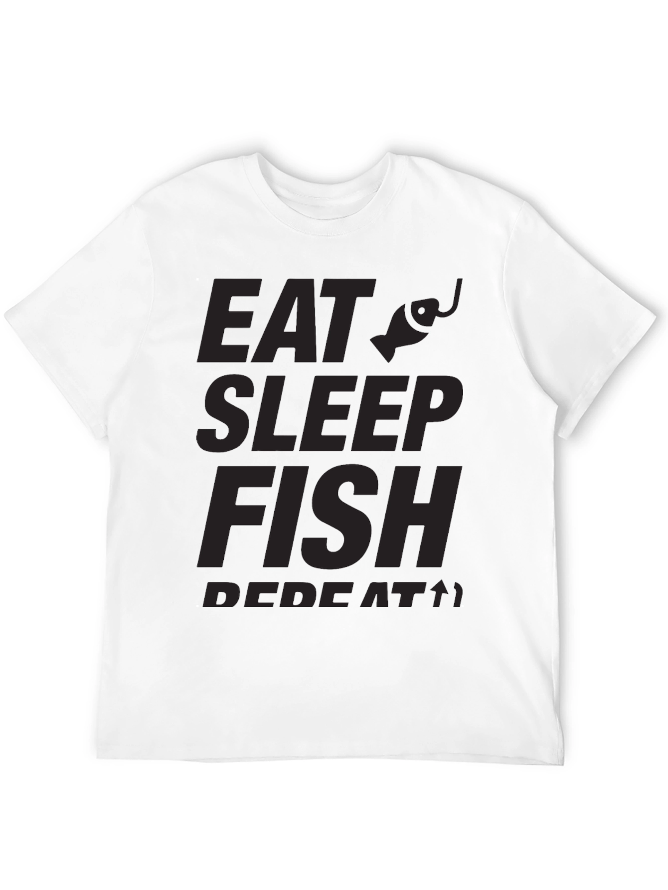 Eat Sleep Fish Repeat Black Graphic Tee