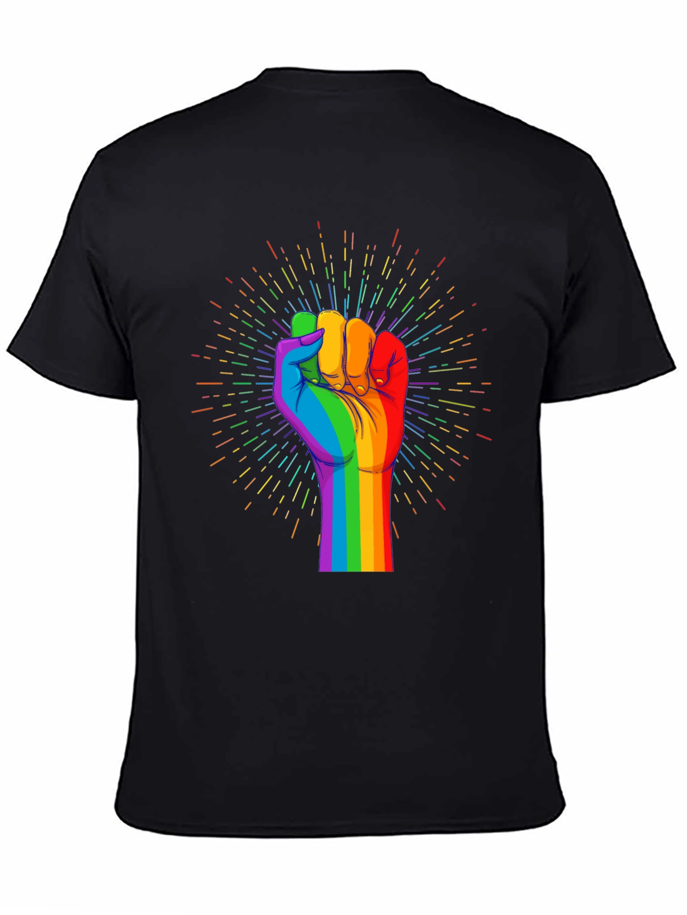 Pride Fist Graphic Tee - Black Cotton T-Shirt