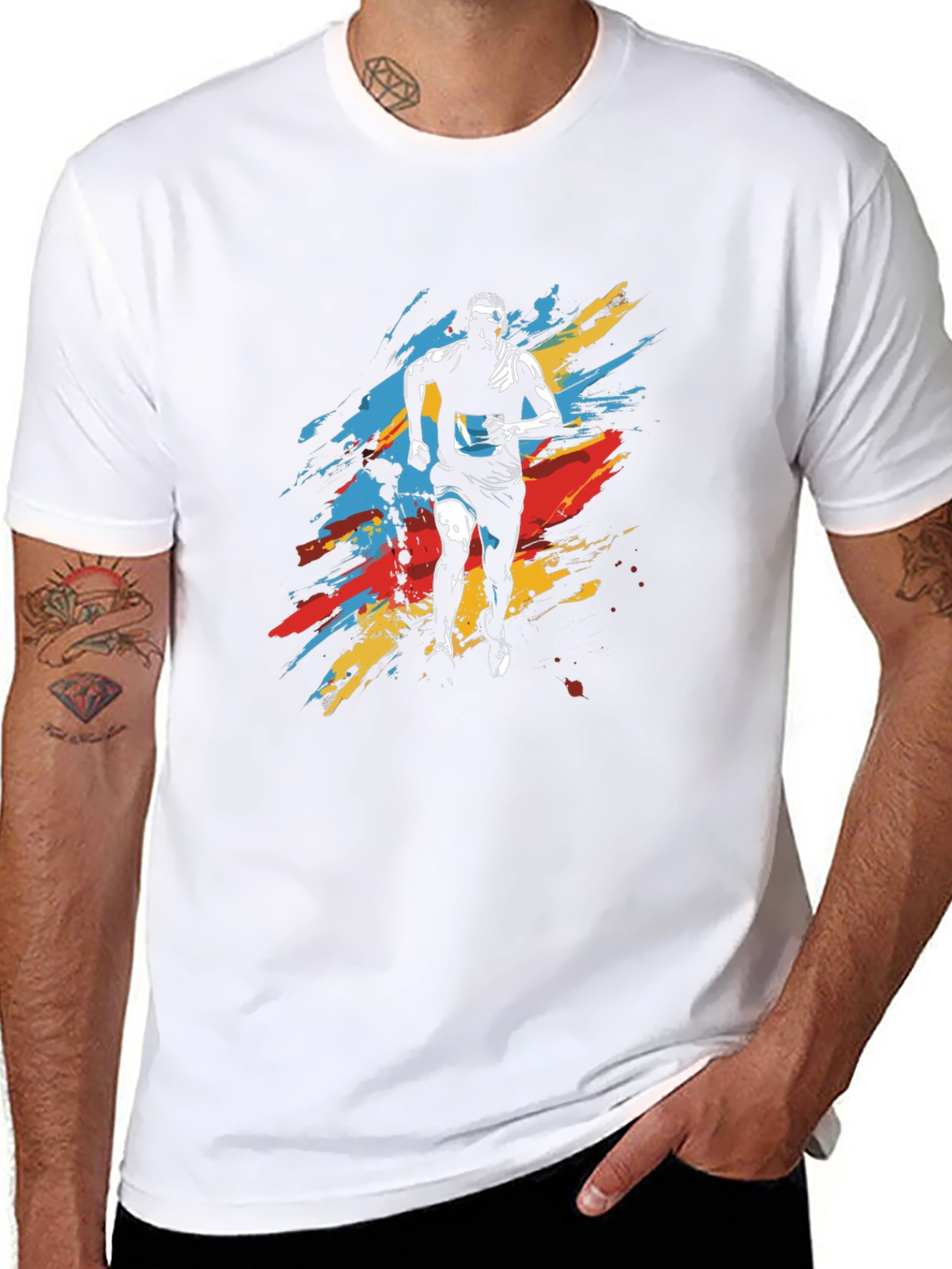 Mens Running Graphic Tee - Black