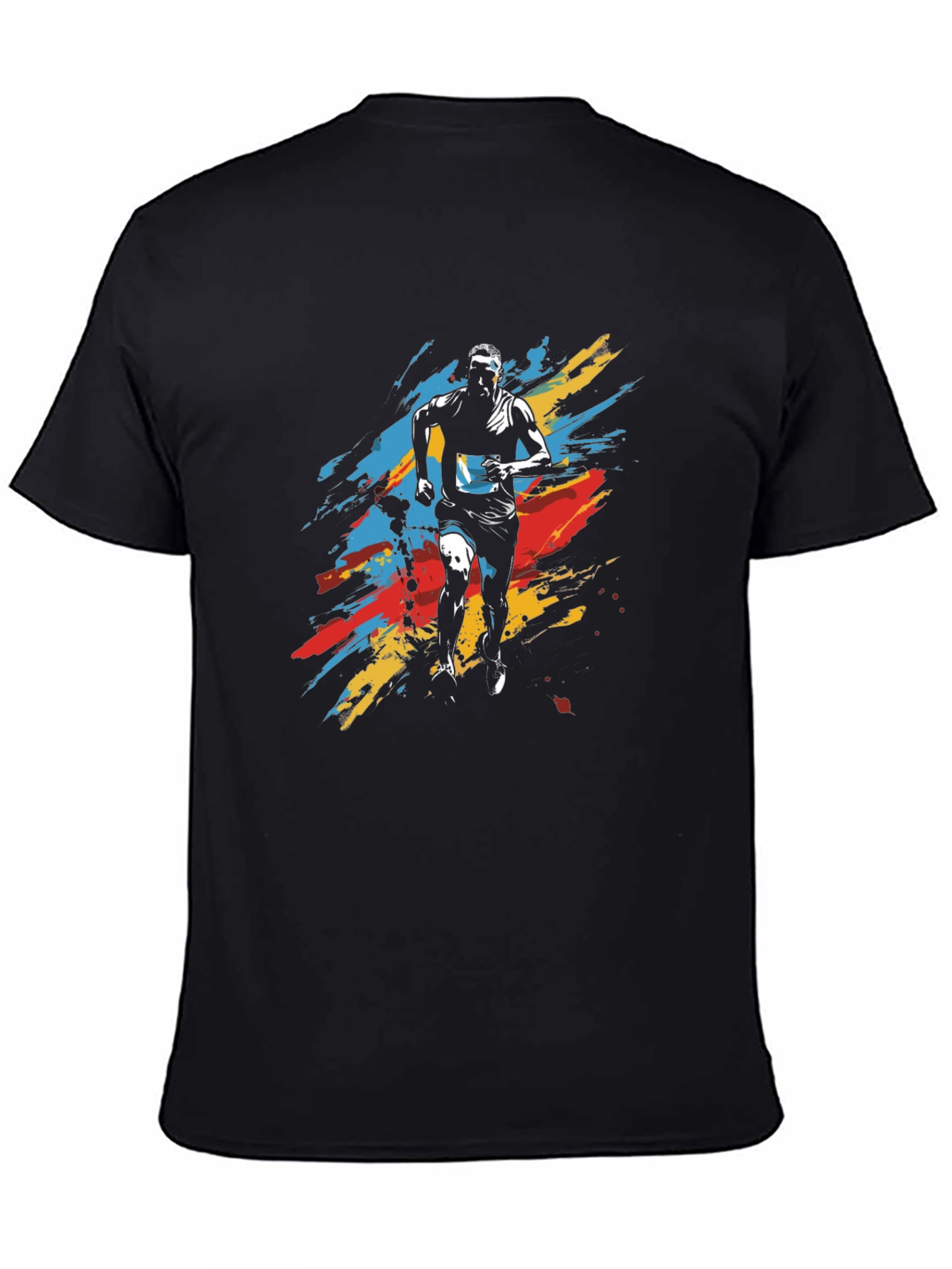 Mens Running Graphic Tee - Black