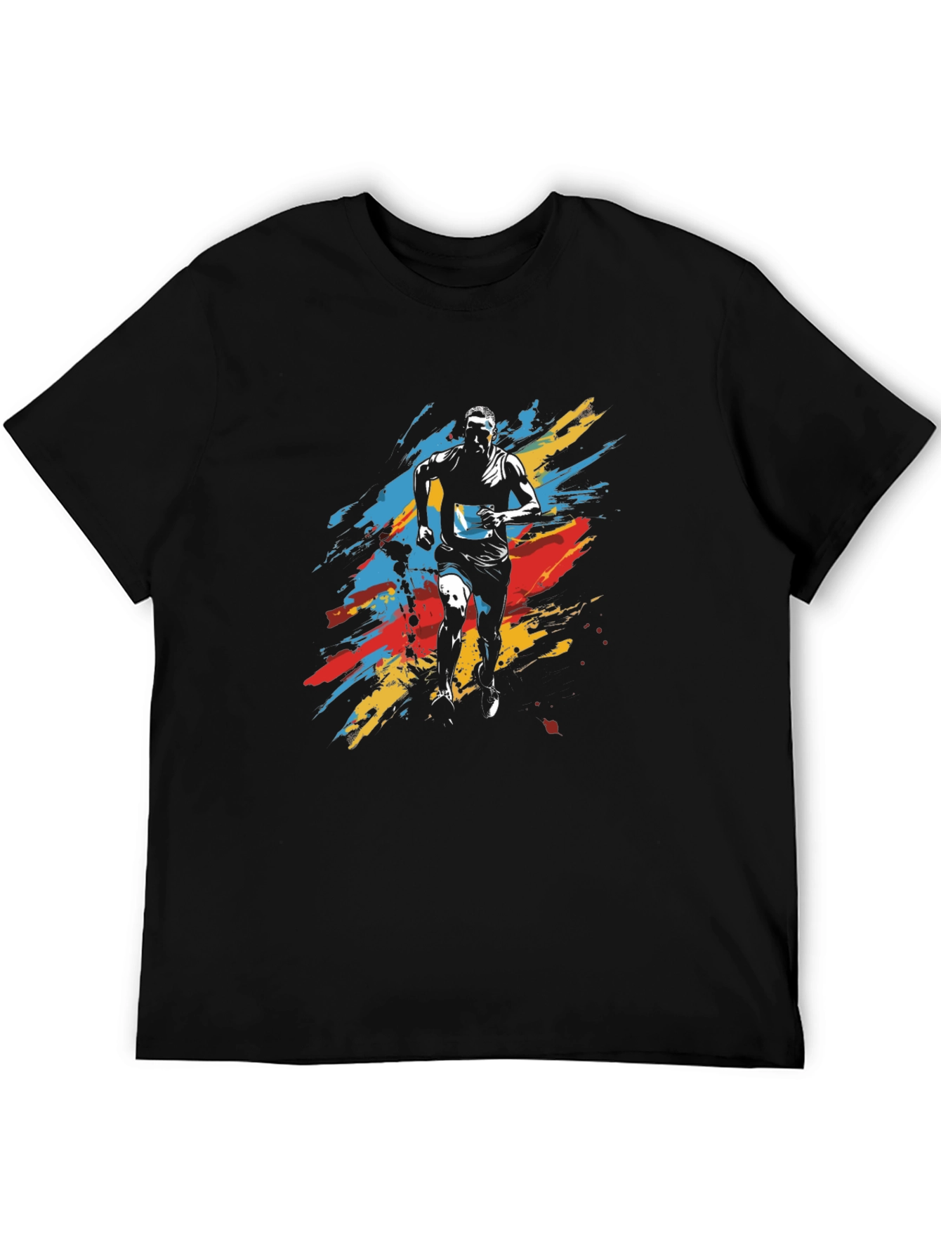 Mens Running Graphic Tee - Black