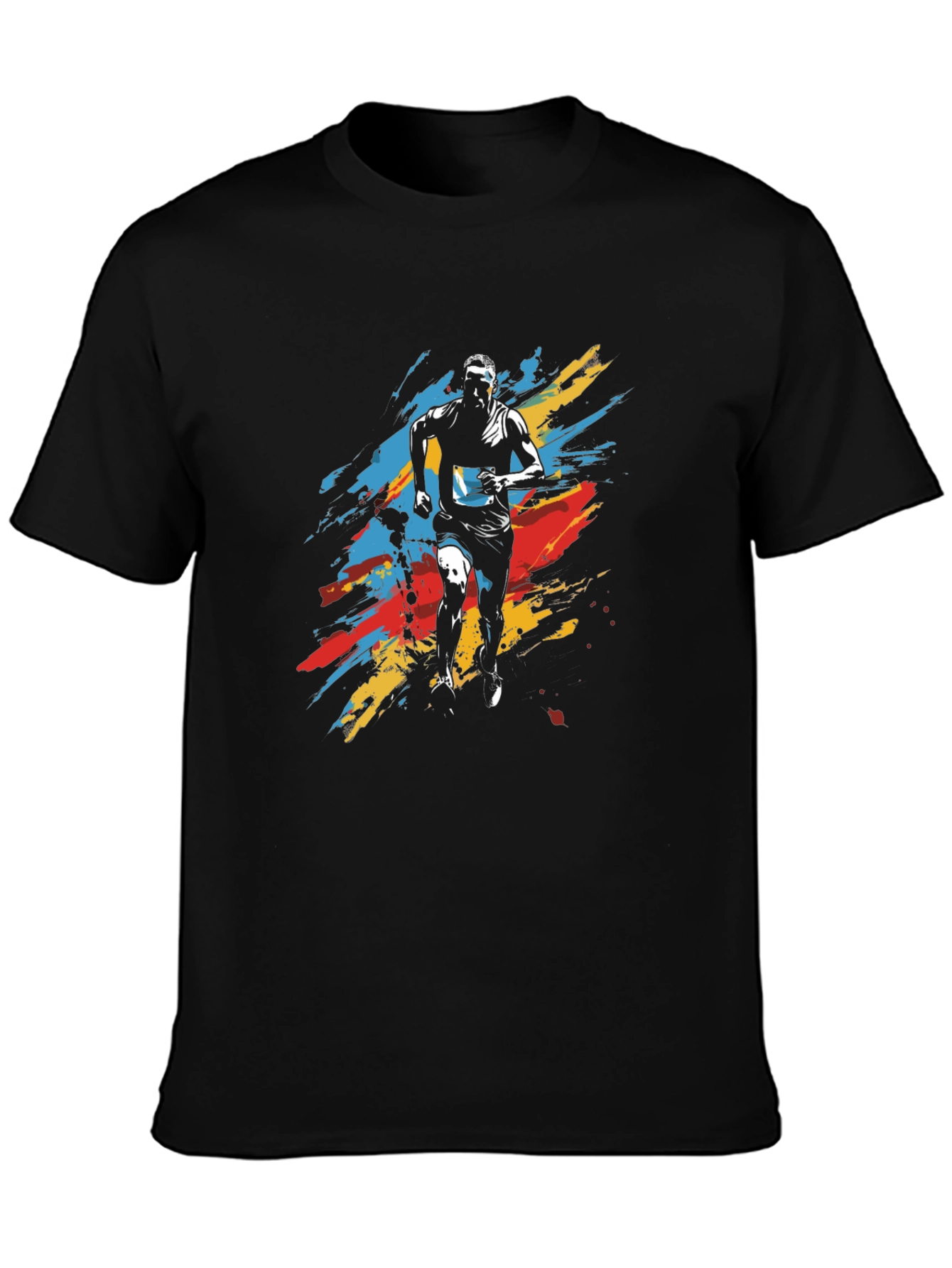 Mens Running Graphic Tee - Black