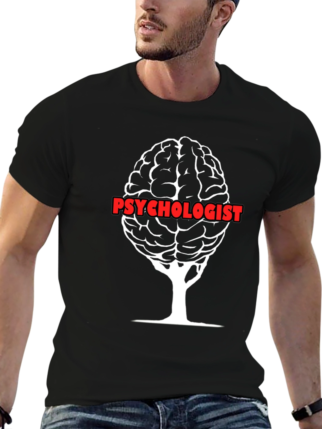 Psychologist Brain Tree Graphic T-Shirt