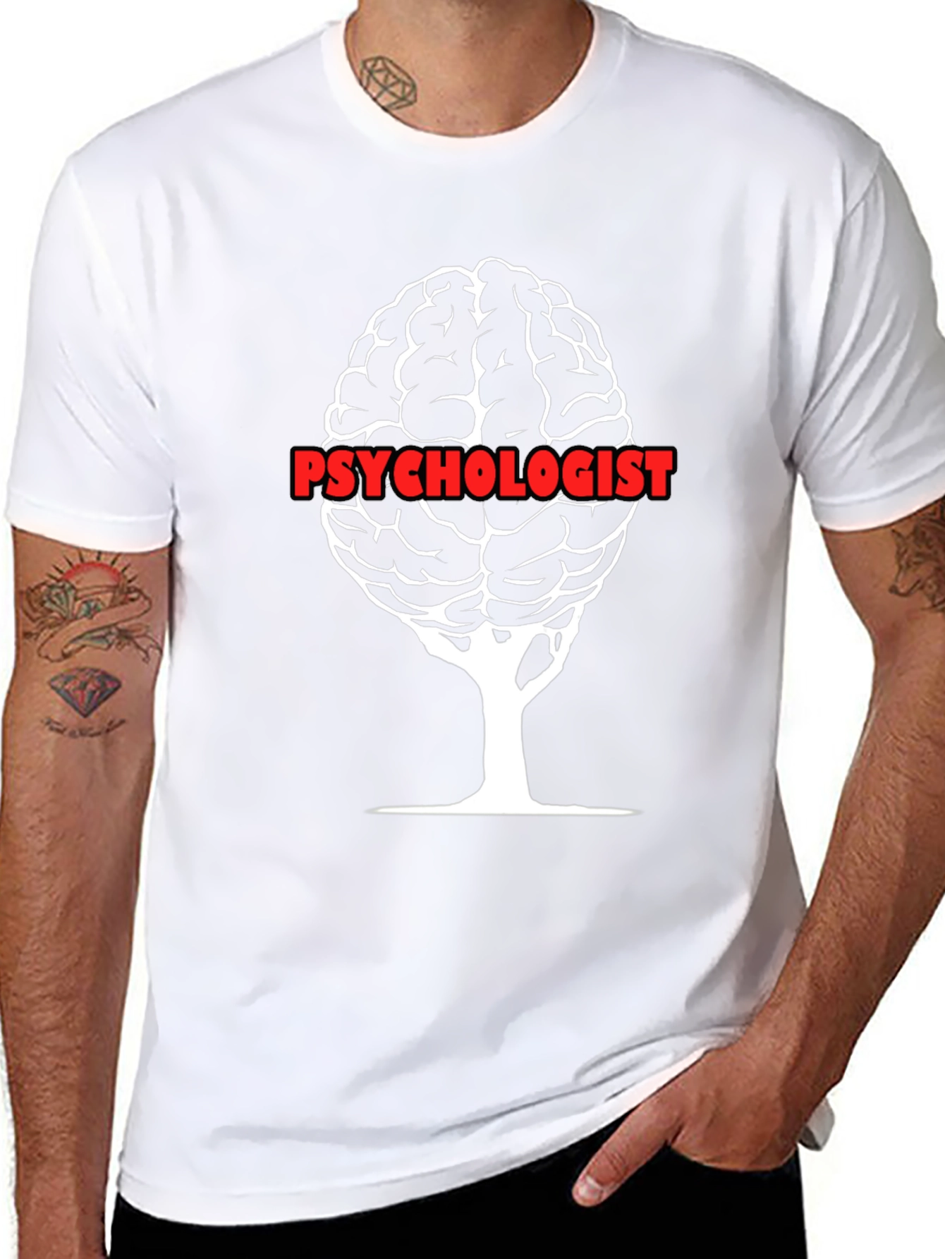 Psychologist Brain Tree Graphic T-Shirt